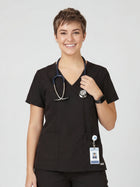 Women's V-Neck Short Sleeve Princess Seams Scrub Top