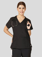 Women's V-Neck Short Sleeve Princess Seams Scrub Top