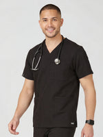 Men's V-Neck 4 Pocket Scrub Top w Utility Pocket