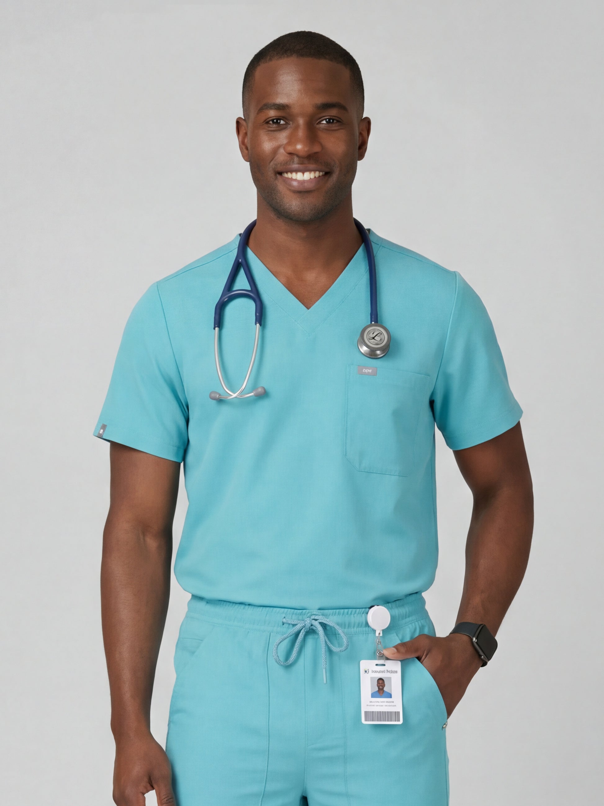 Men's V-Neck 2 Pocket Scrub Top