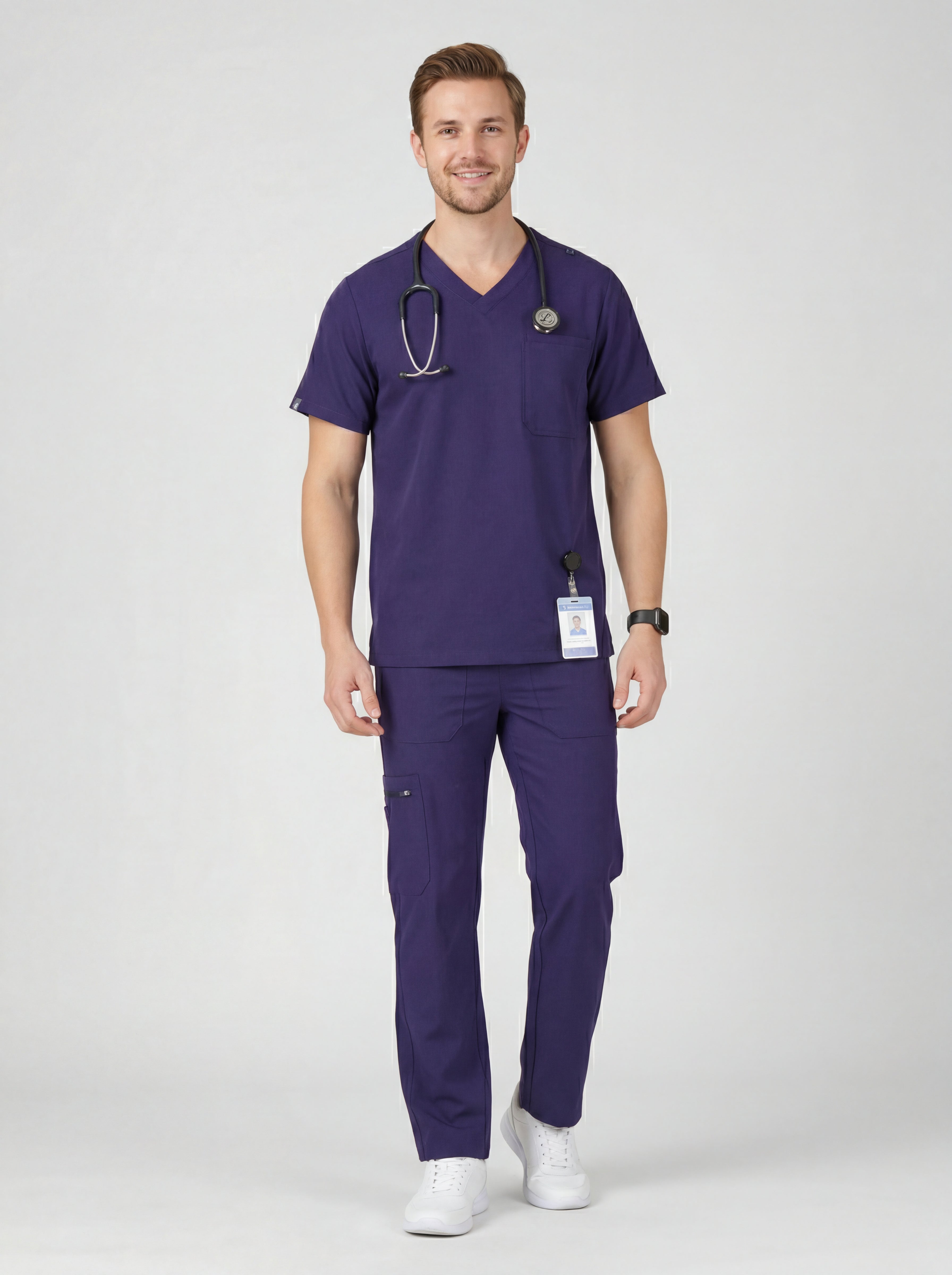 Men's V-Neck 2 Pocket Scrub Top