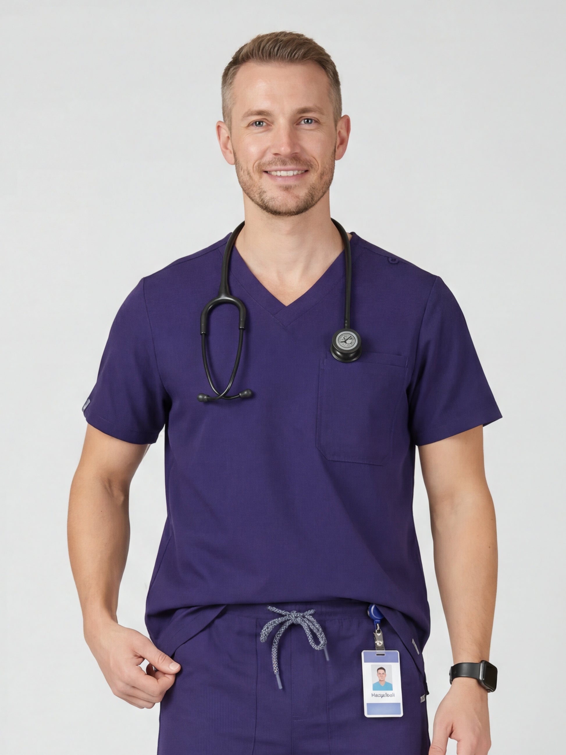 Men's V-Neck 2 Pocket Scrub Top