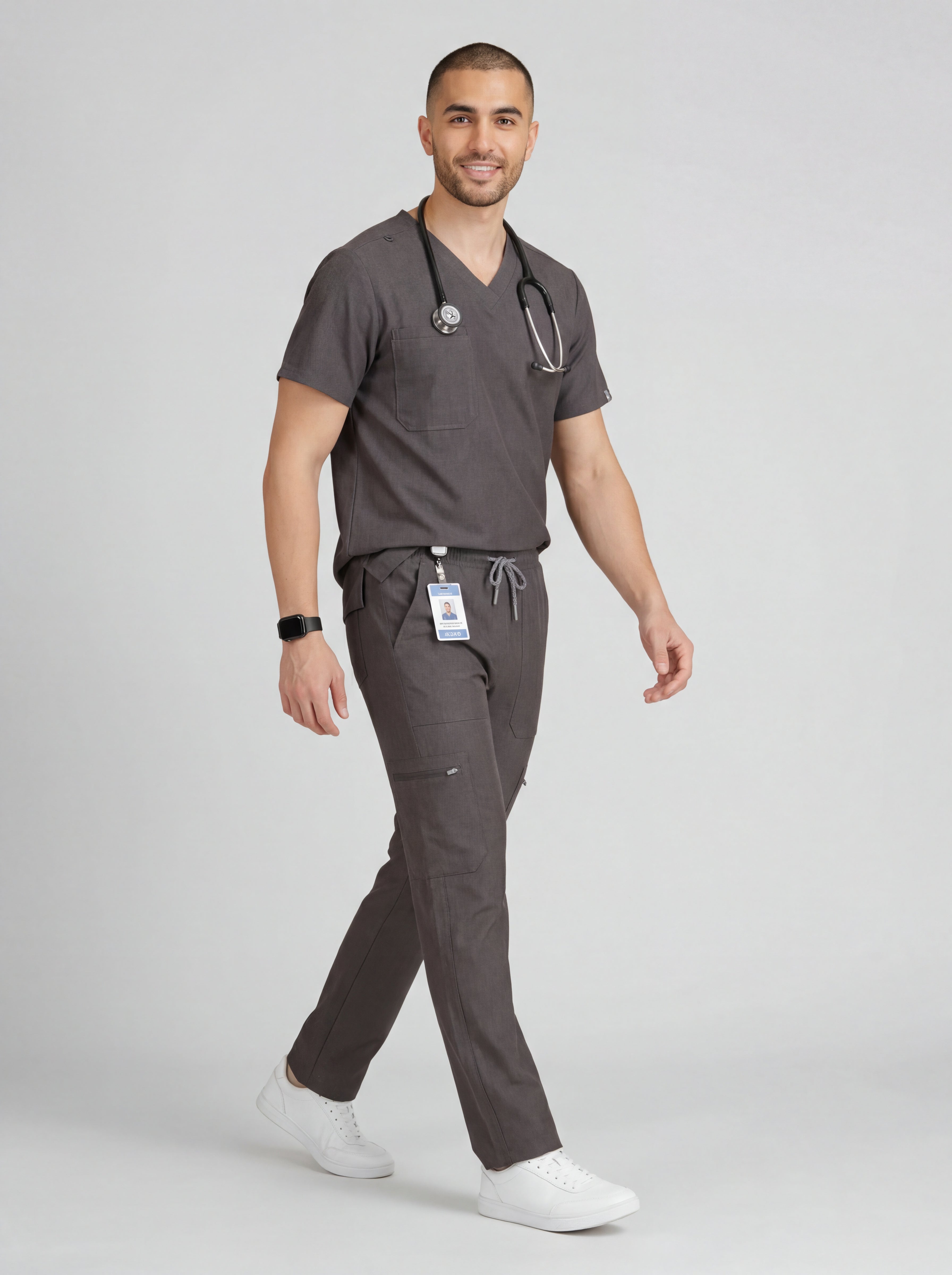 Men's V-Neck 2 Pocket Scrub Top