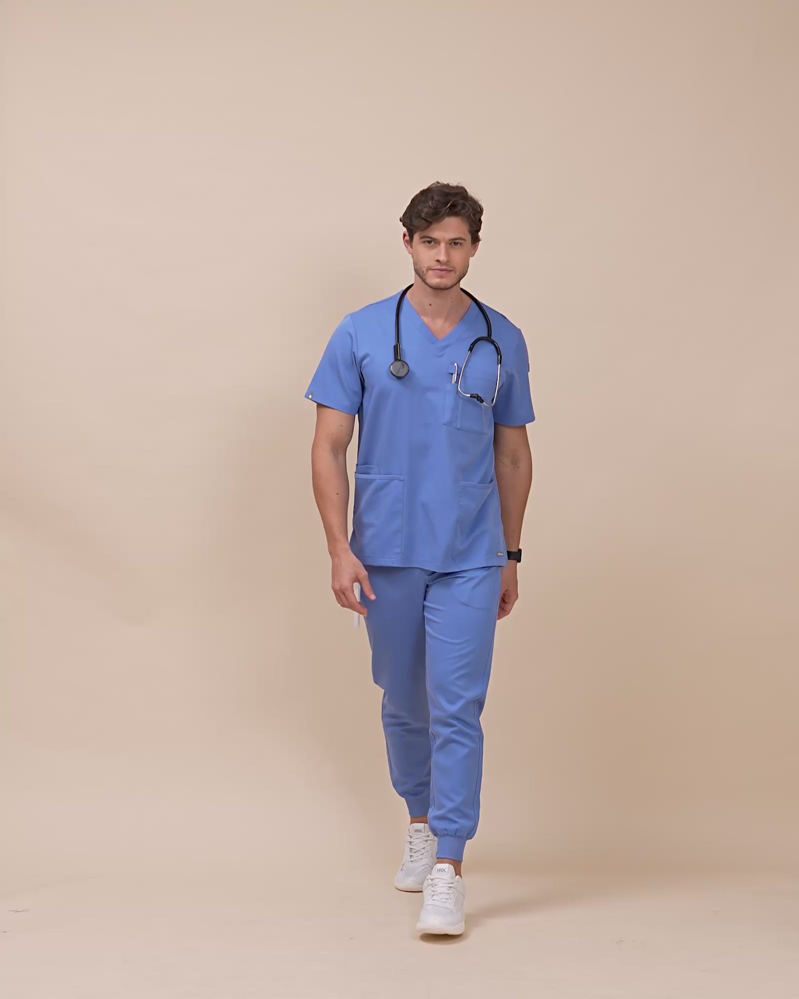 Load video: Men&#39;s 2-Pocket Jogger Scrub Pants