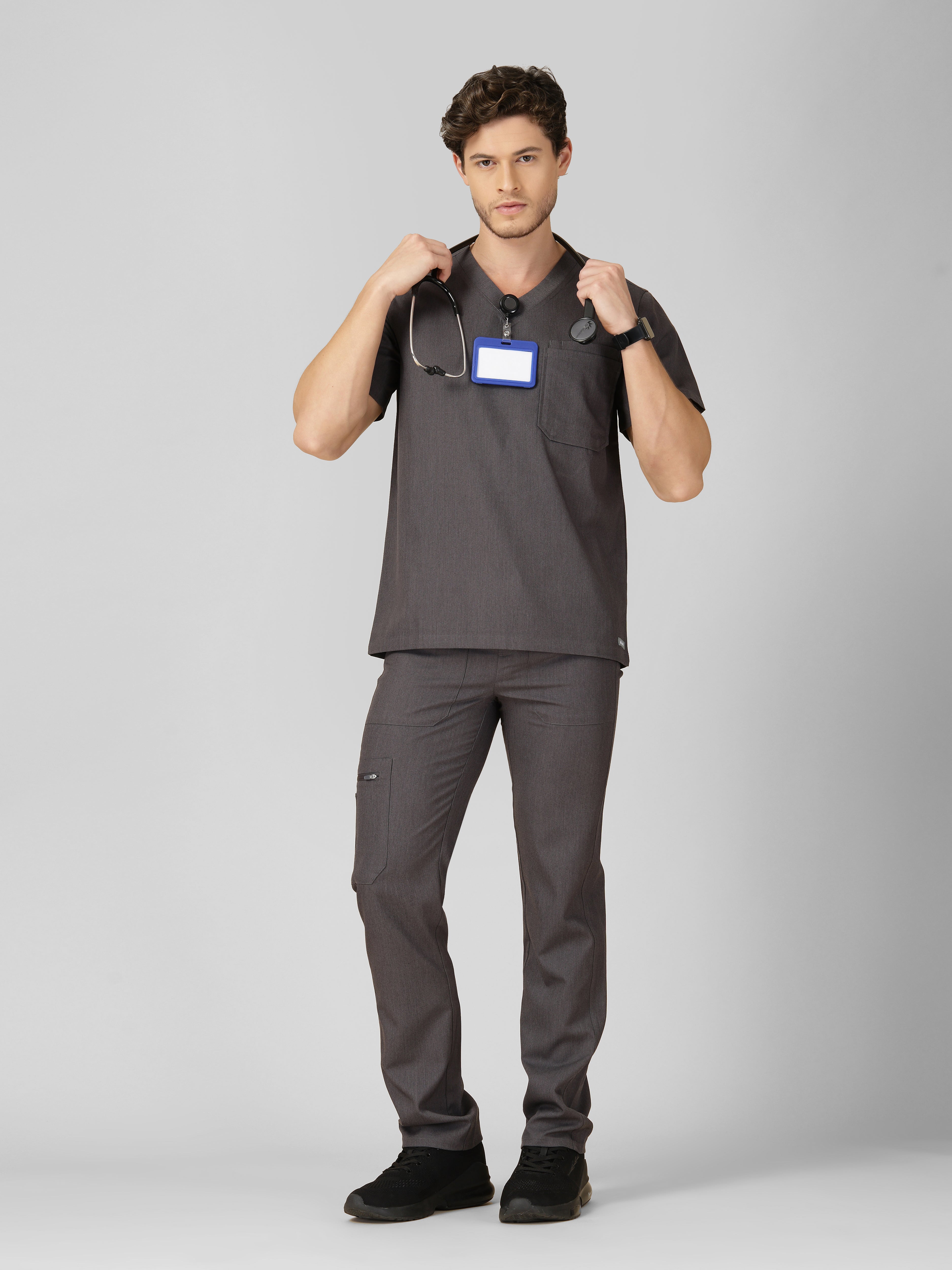 Men's V-Neck 2 Pocket Scrub Top
