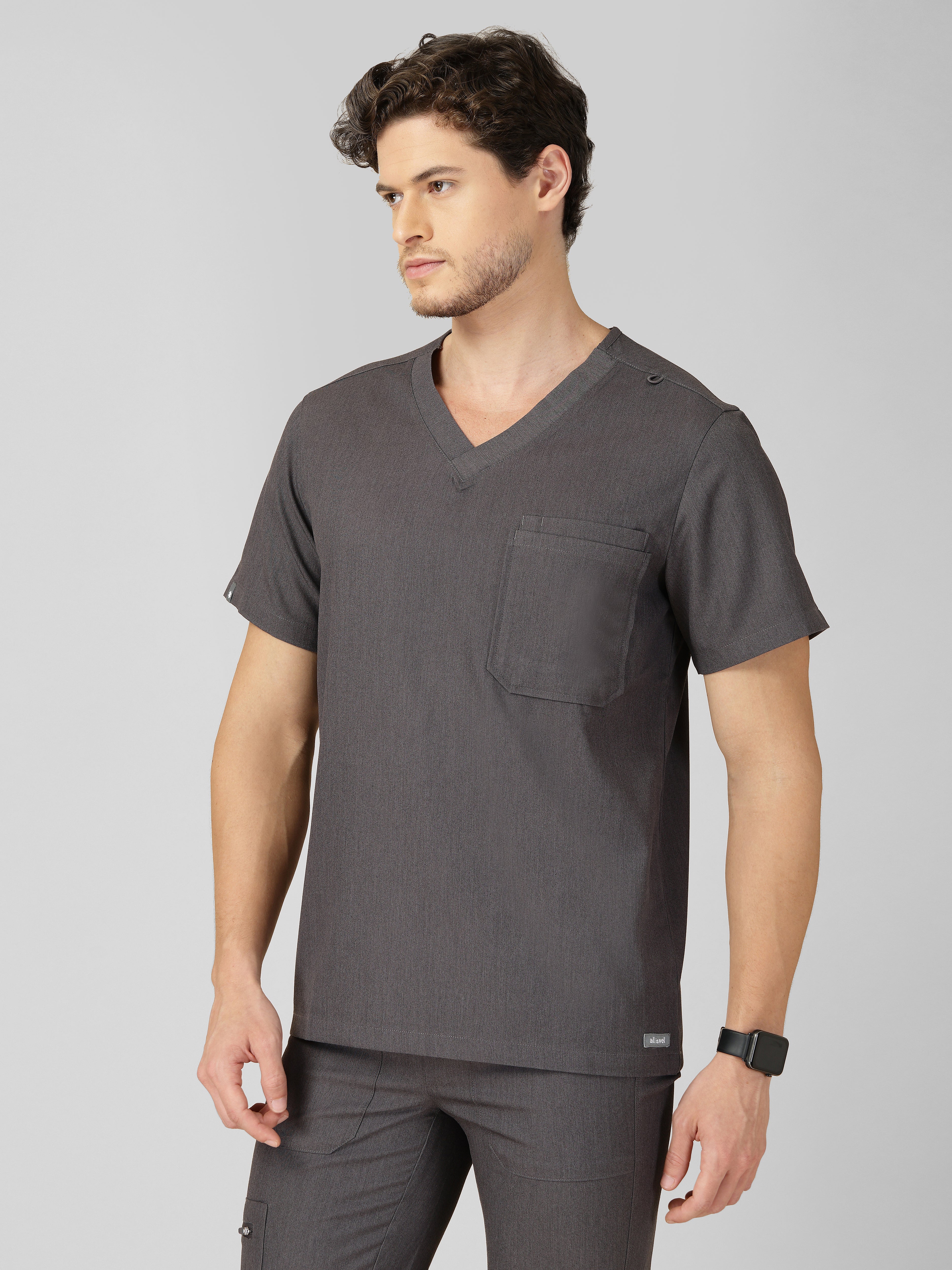 Men's V-Neck 2 Pocket Scrub Top