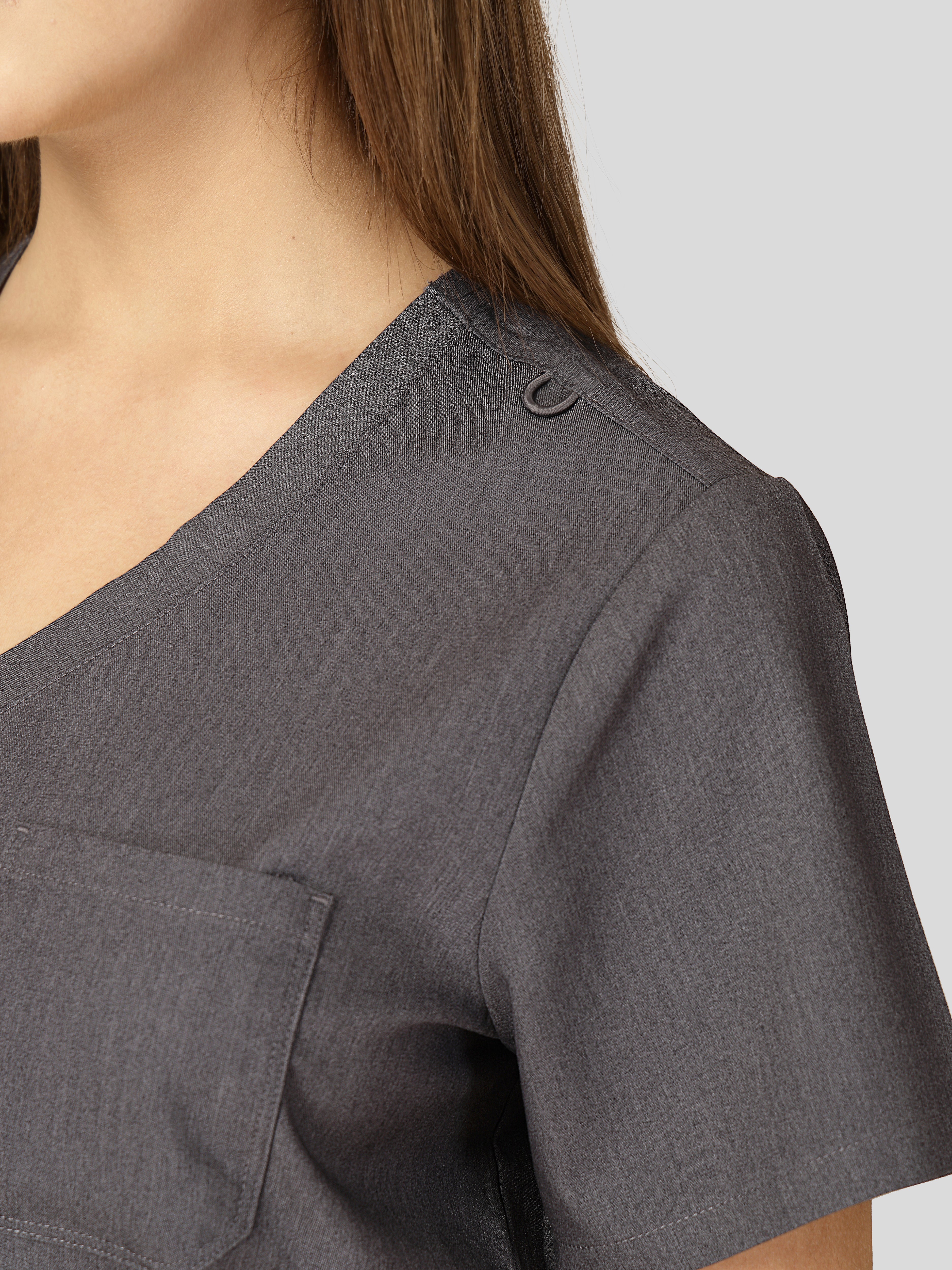 Women's V-Neck Short Sleeve CF Pocket Scrub Top