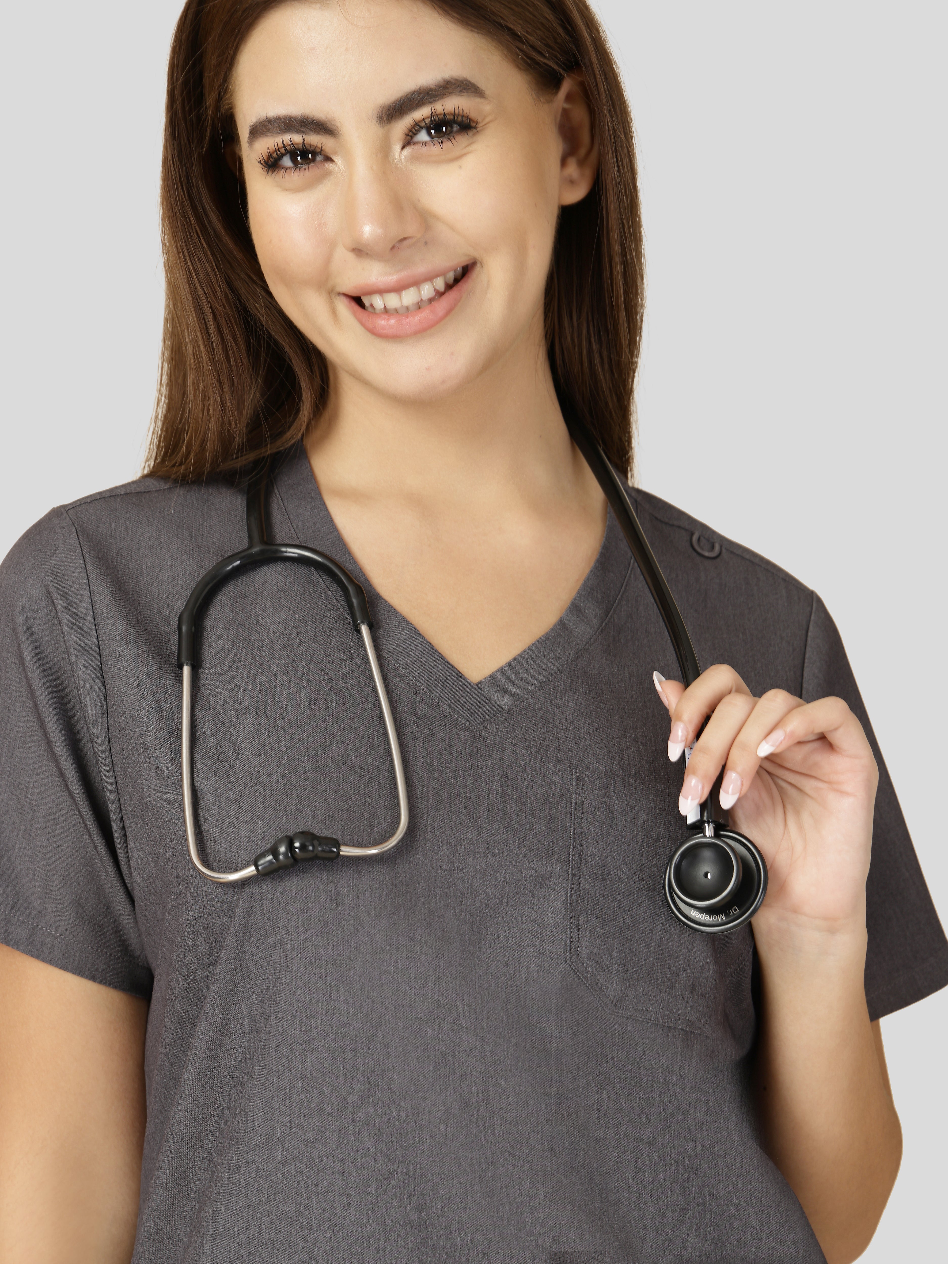 Women's V-Neck Short Sleeve CF Pocket Scrub Top