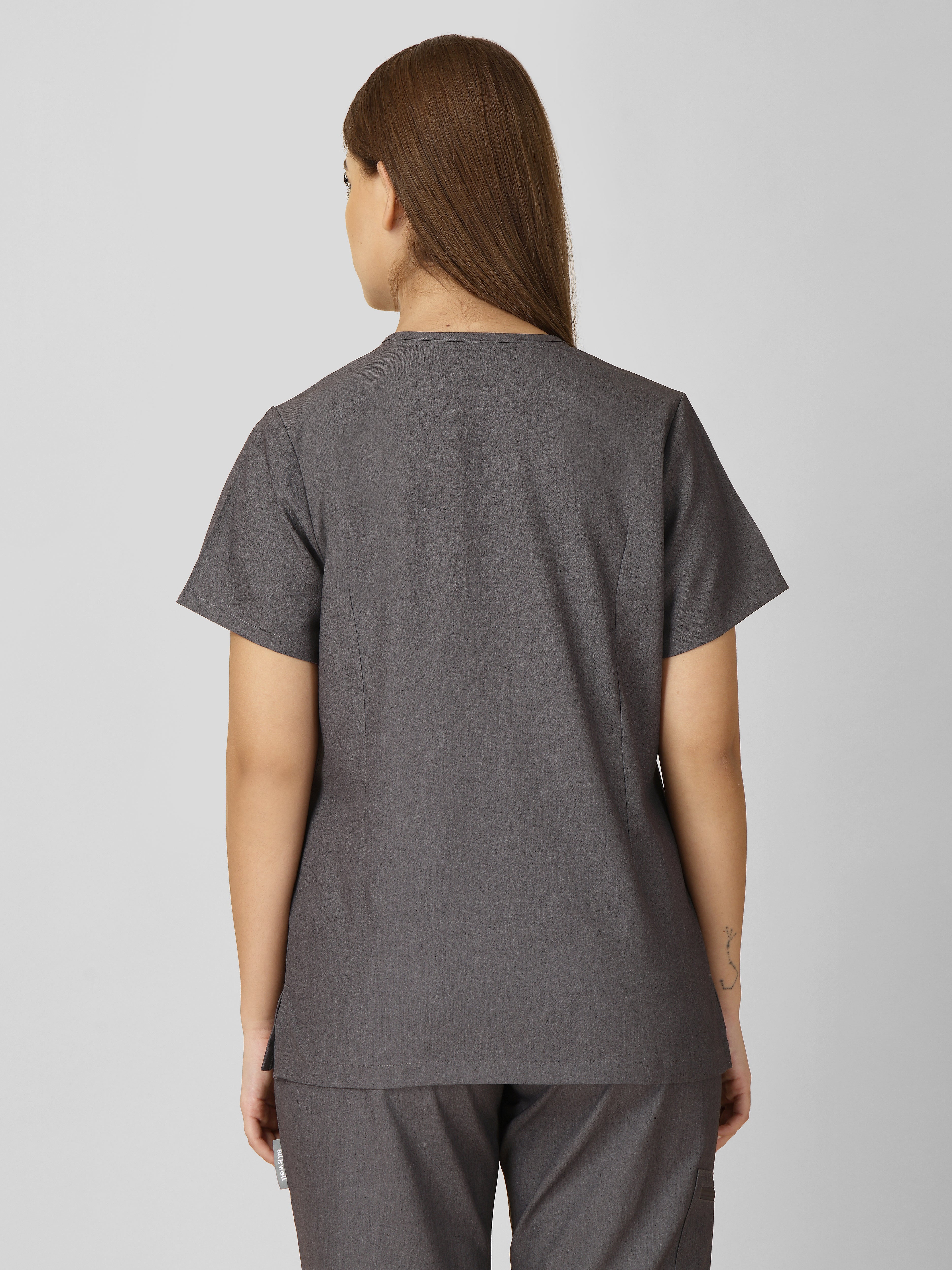 Women's V-Neck Short Sleeve CF Pocket Scrub Top