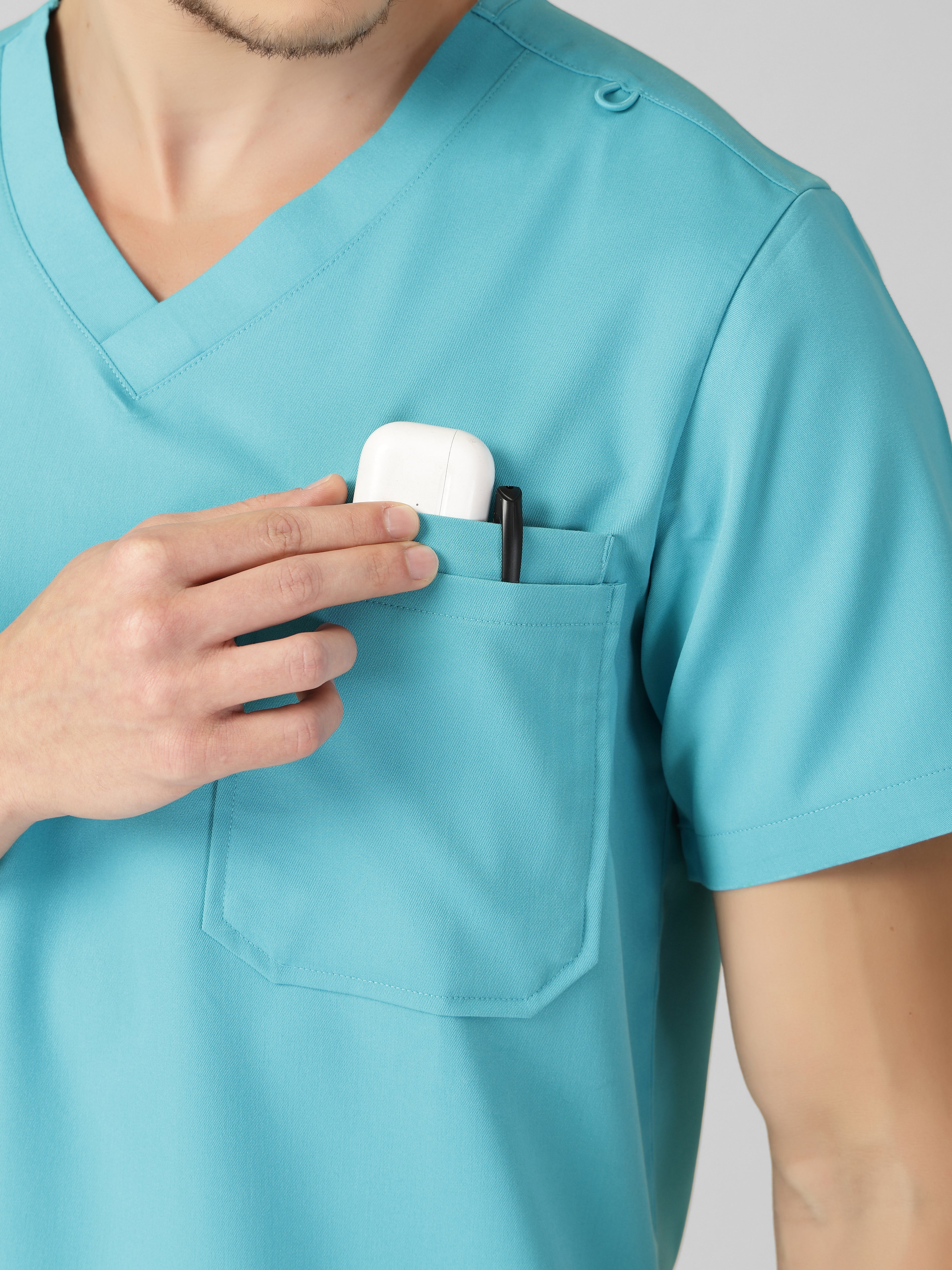 Men's V-Neck 2 Pocket Scrub Top