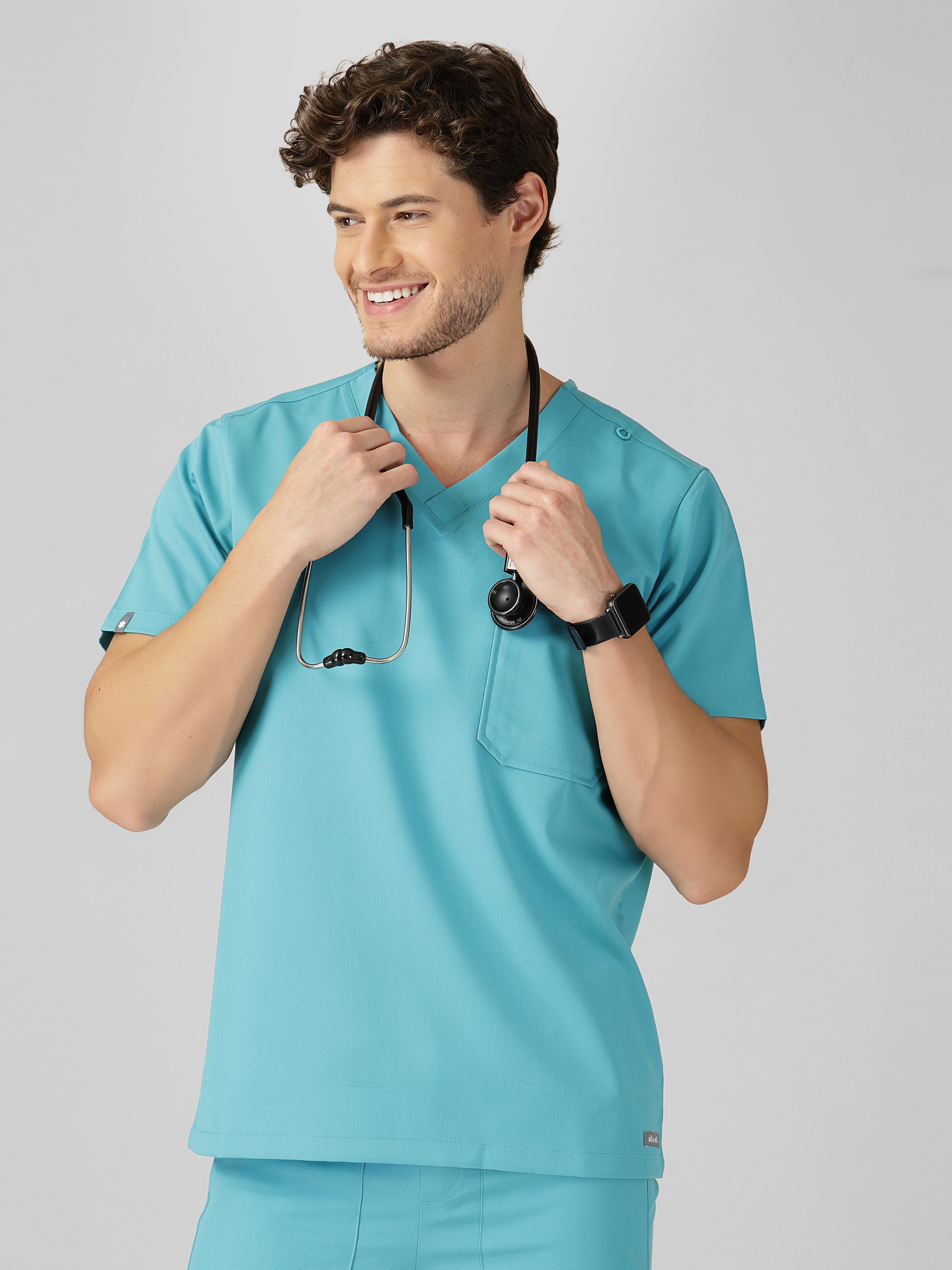 Men's V-Neck 2 Pocket Scrub Top