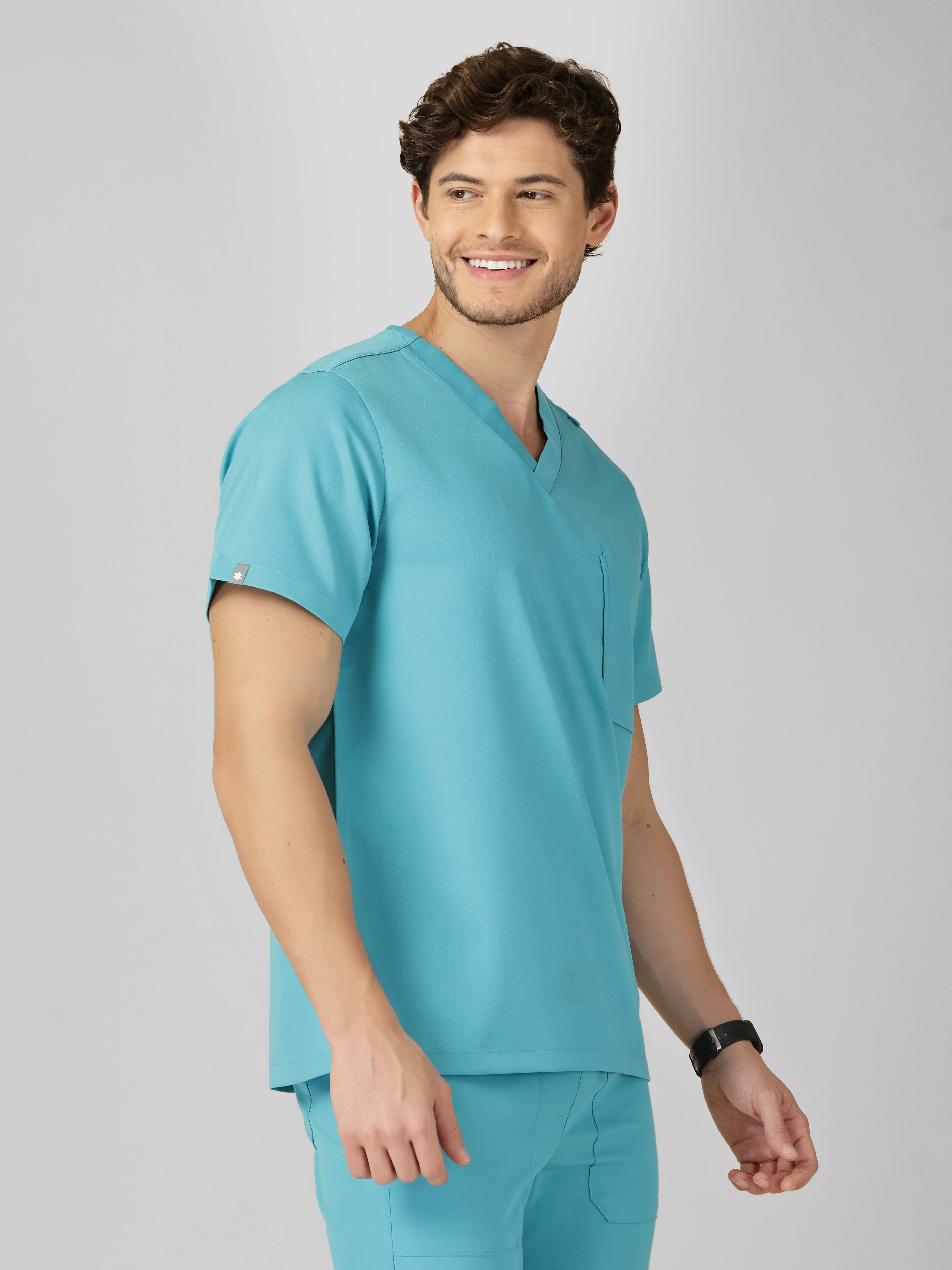 Men's V-Neck 2 Pocket Scrub Top