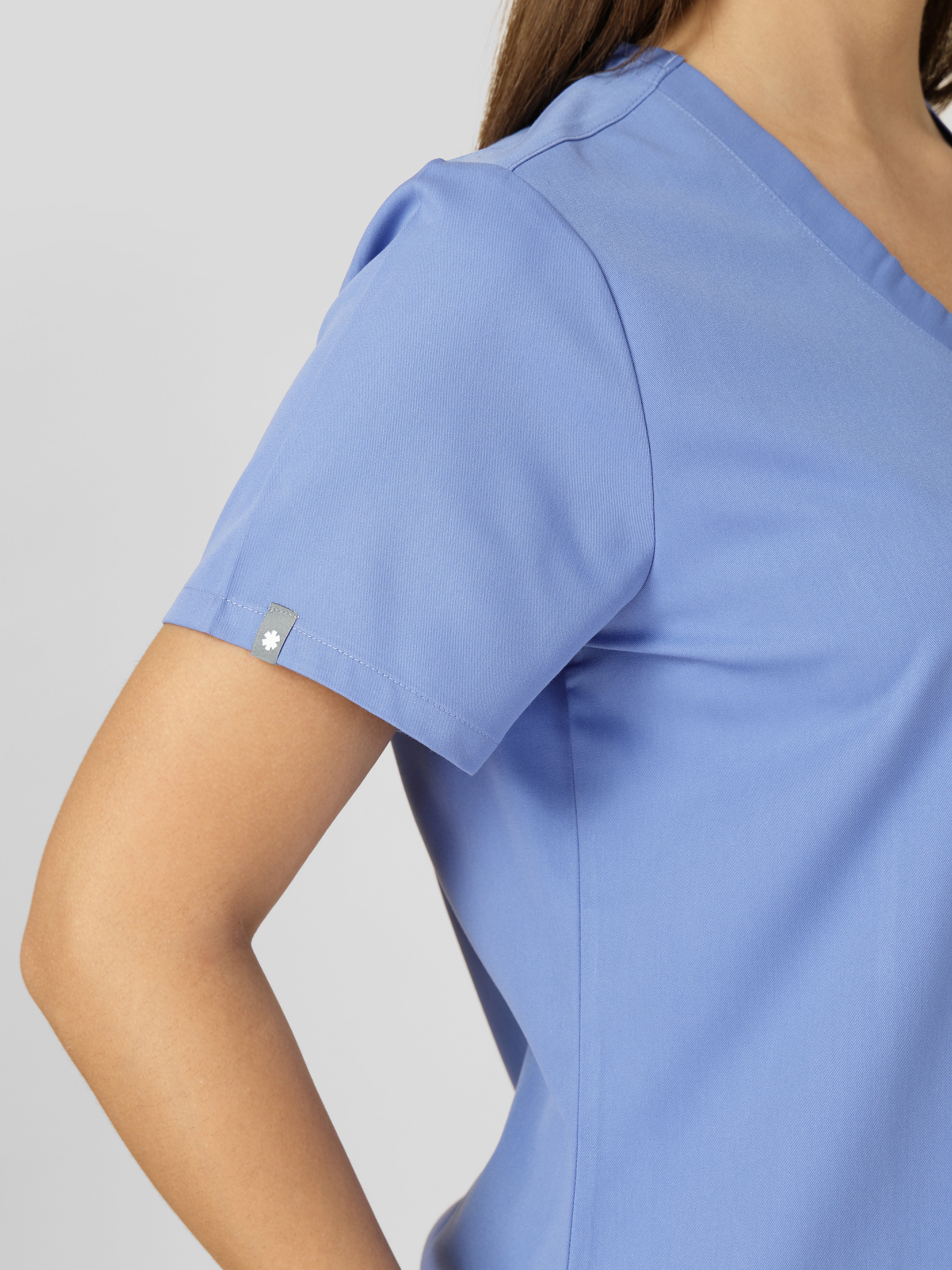 Women's V-Neck Short Sleeve CF Pocket Scrub Top
