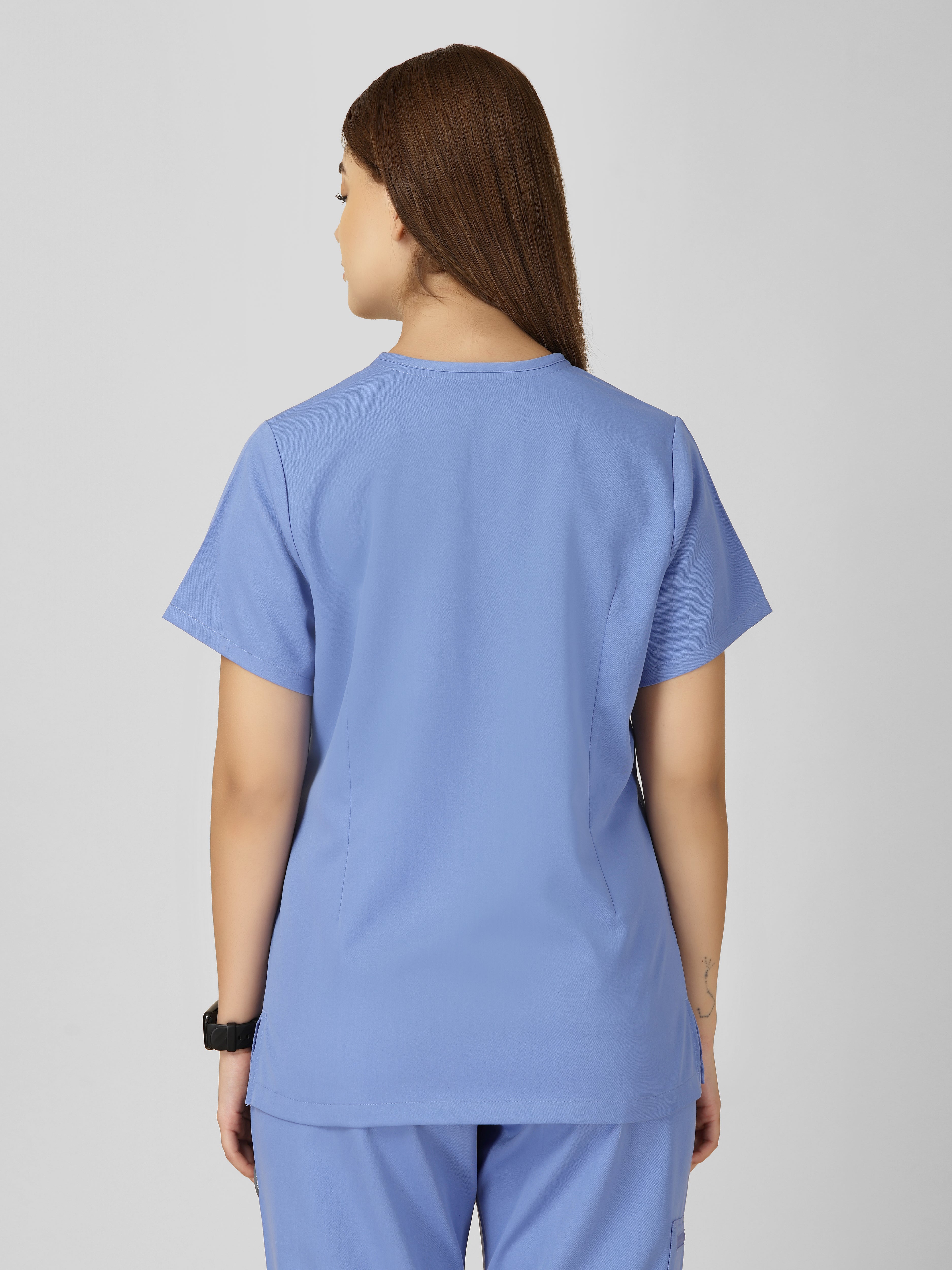 Women's V-Neck Short Sleeve CF Pocket Scrub Top