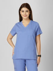 Women's V-Neck Short Sleeve CF Pocket Scrub Top