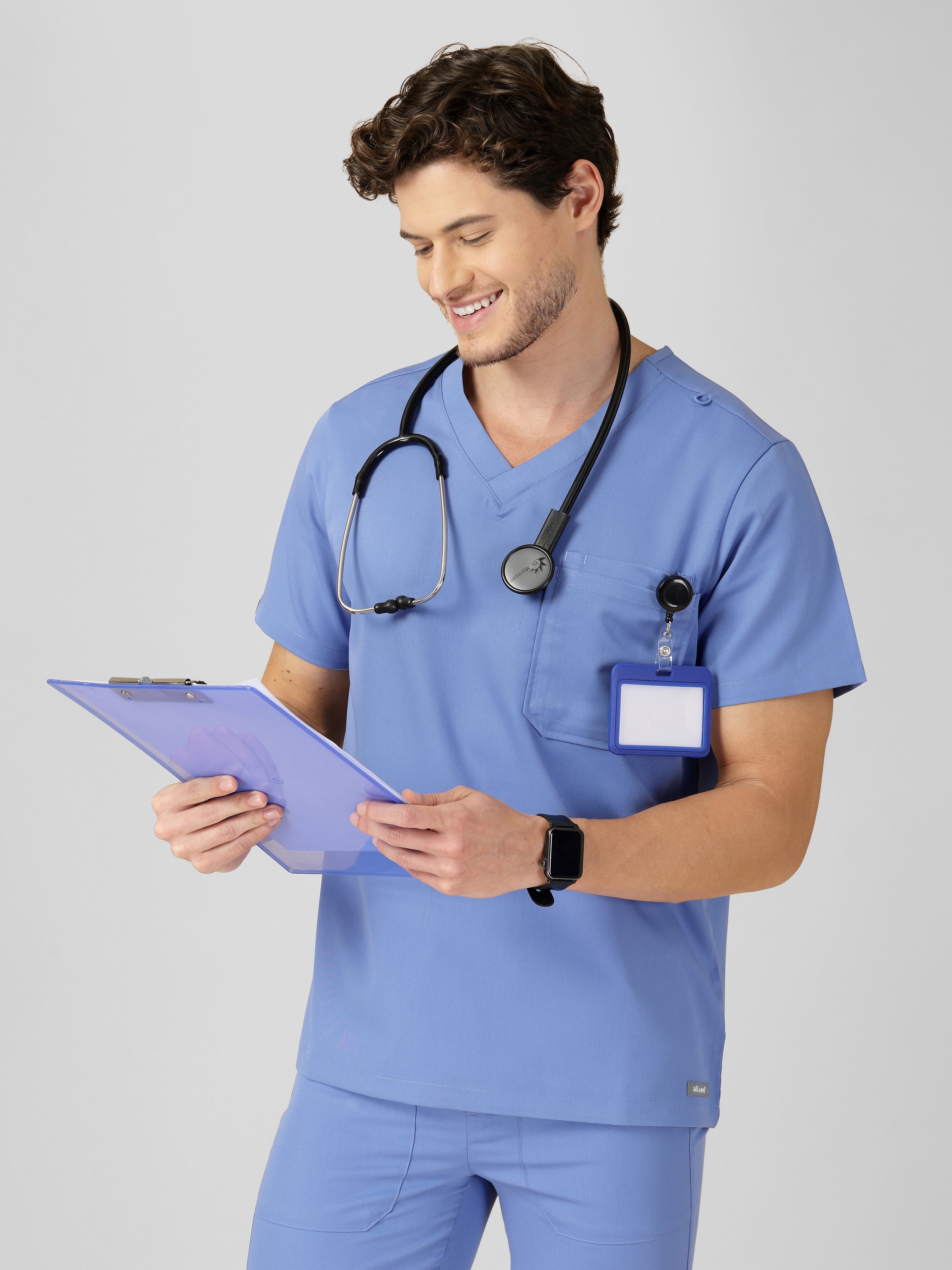Men's V-Neck 2 Pocket Scrub Top