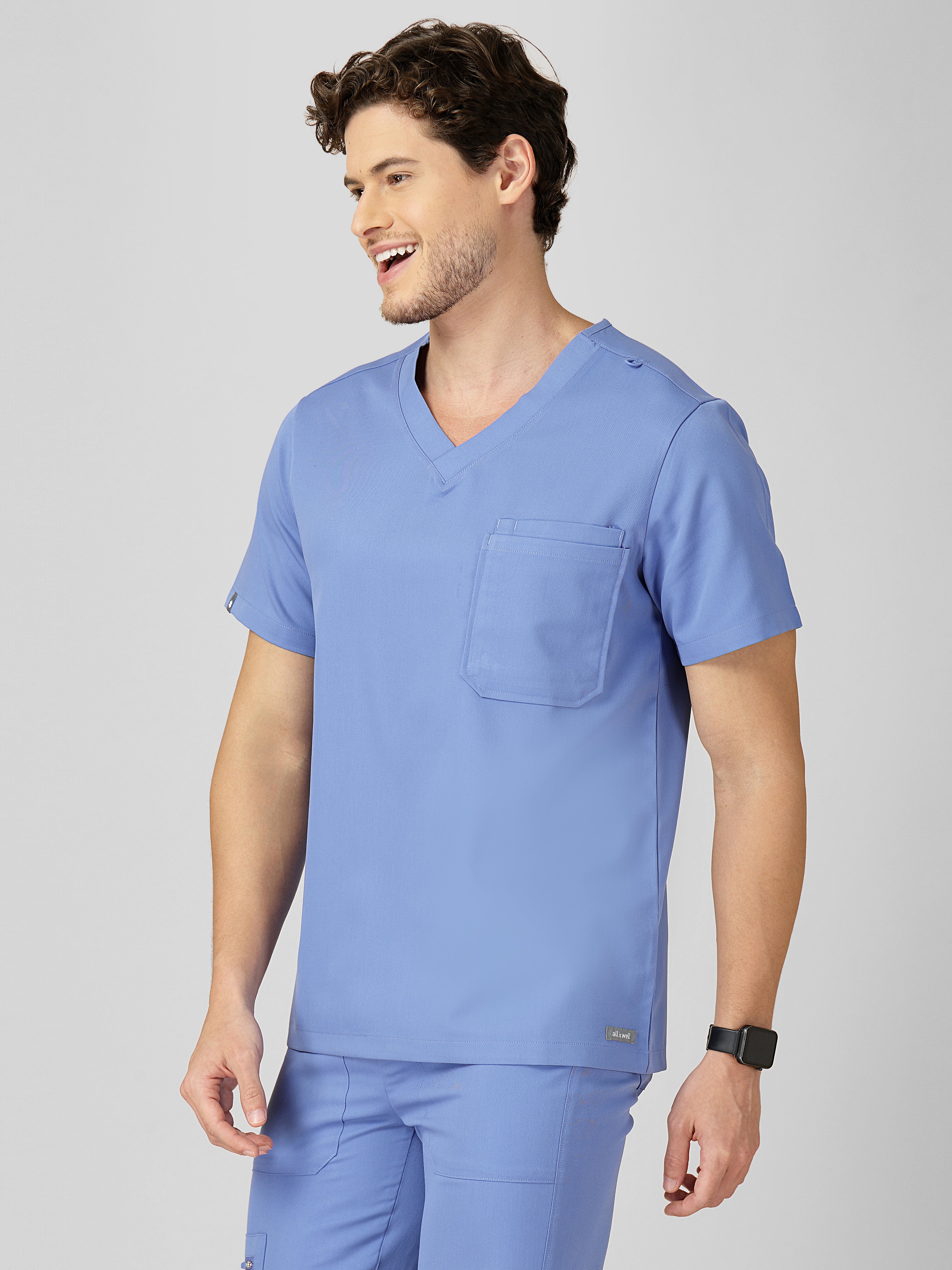 Men's V-Neck 2 Pocket Scrub Top
