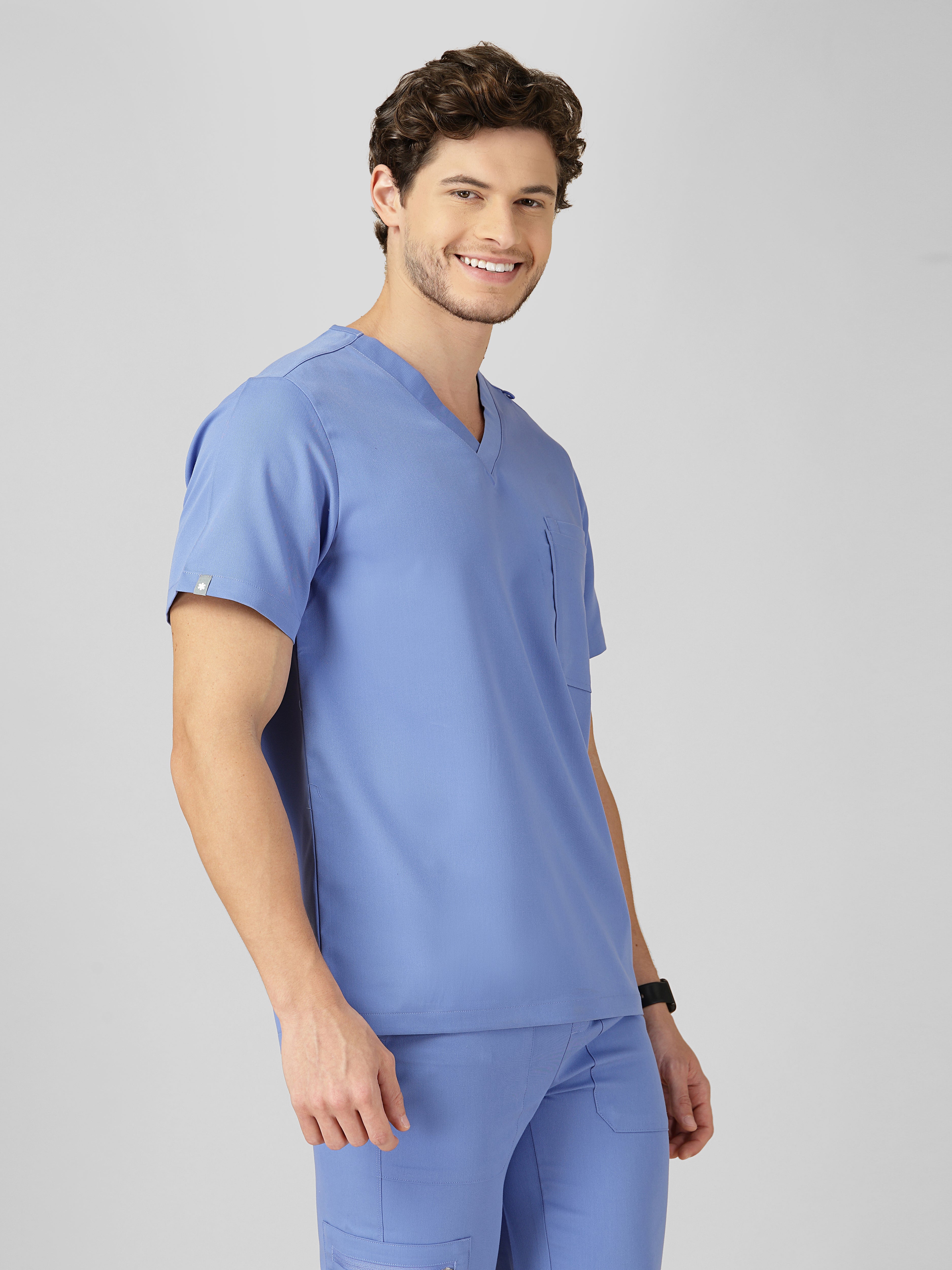 Men's V-Neck 2 Pocket Scrub Top