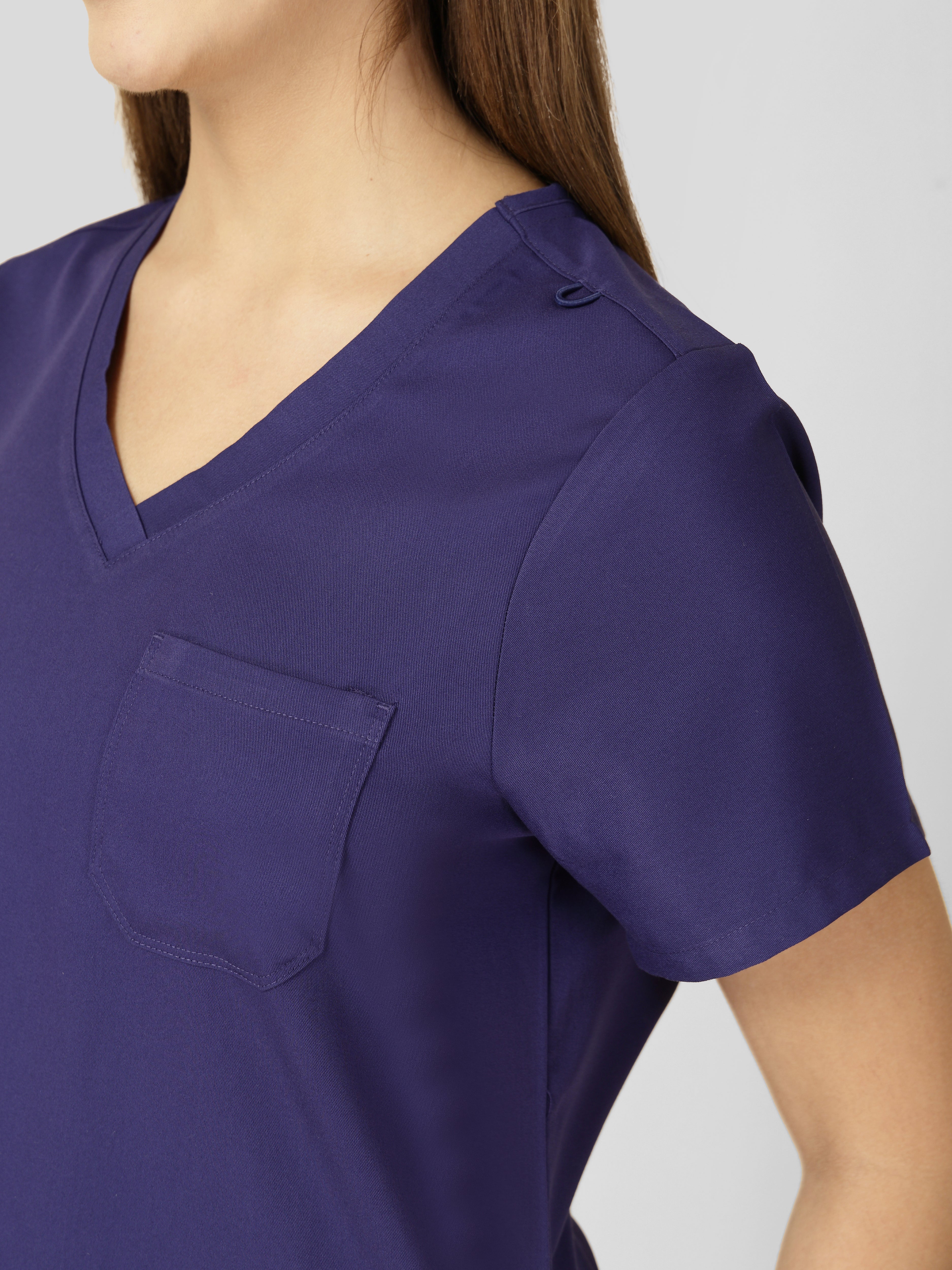 Women's V-Neck Short Sleeve CF Pocket Scrub Top