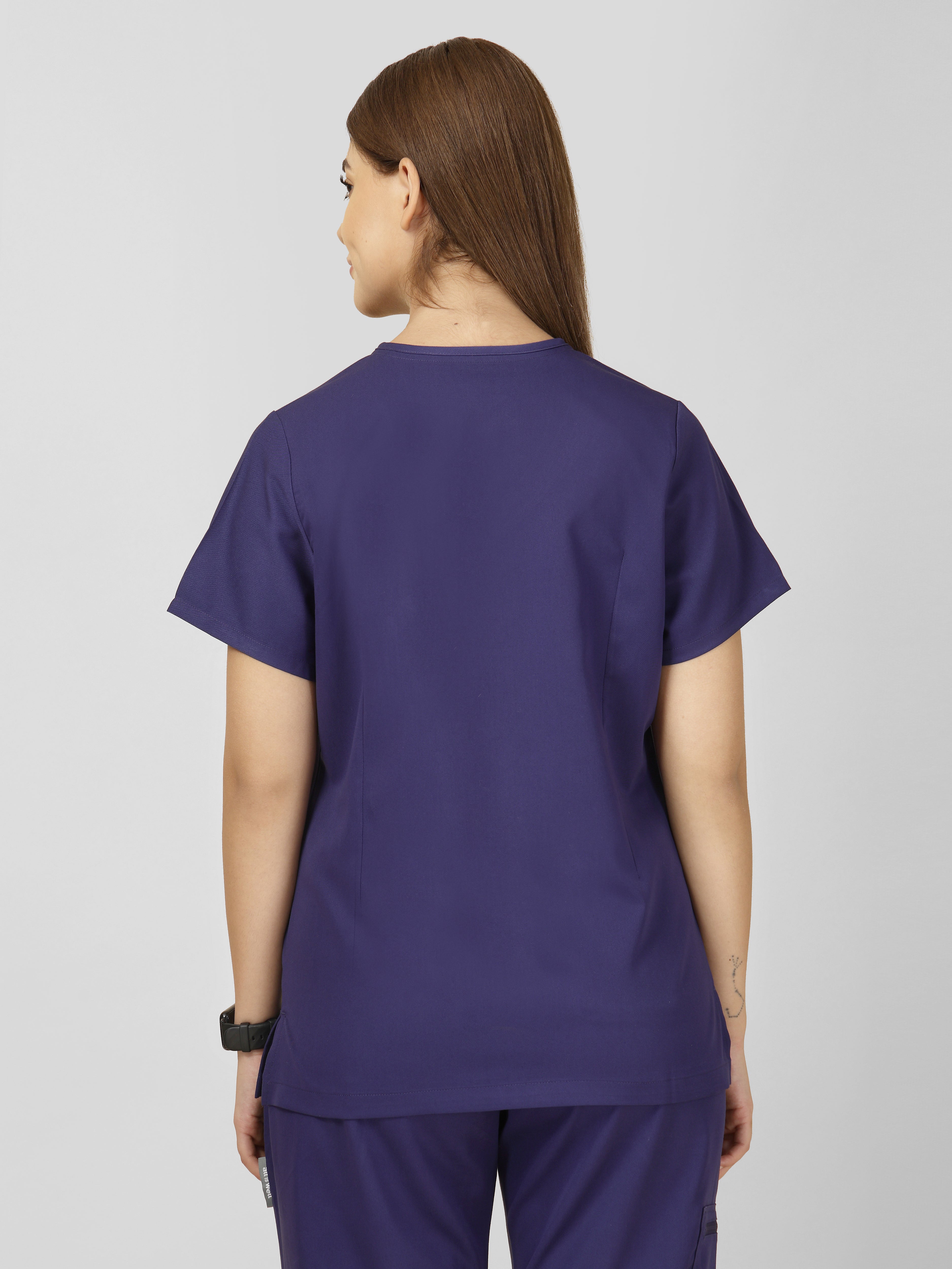 Women's V-Neck Short Sleeve CF Pocket Scrub Top