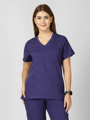 Women's V-Neck Short Sleeve CF Pocket Scrub Top