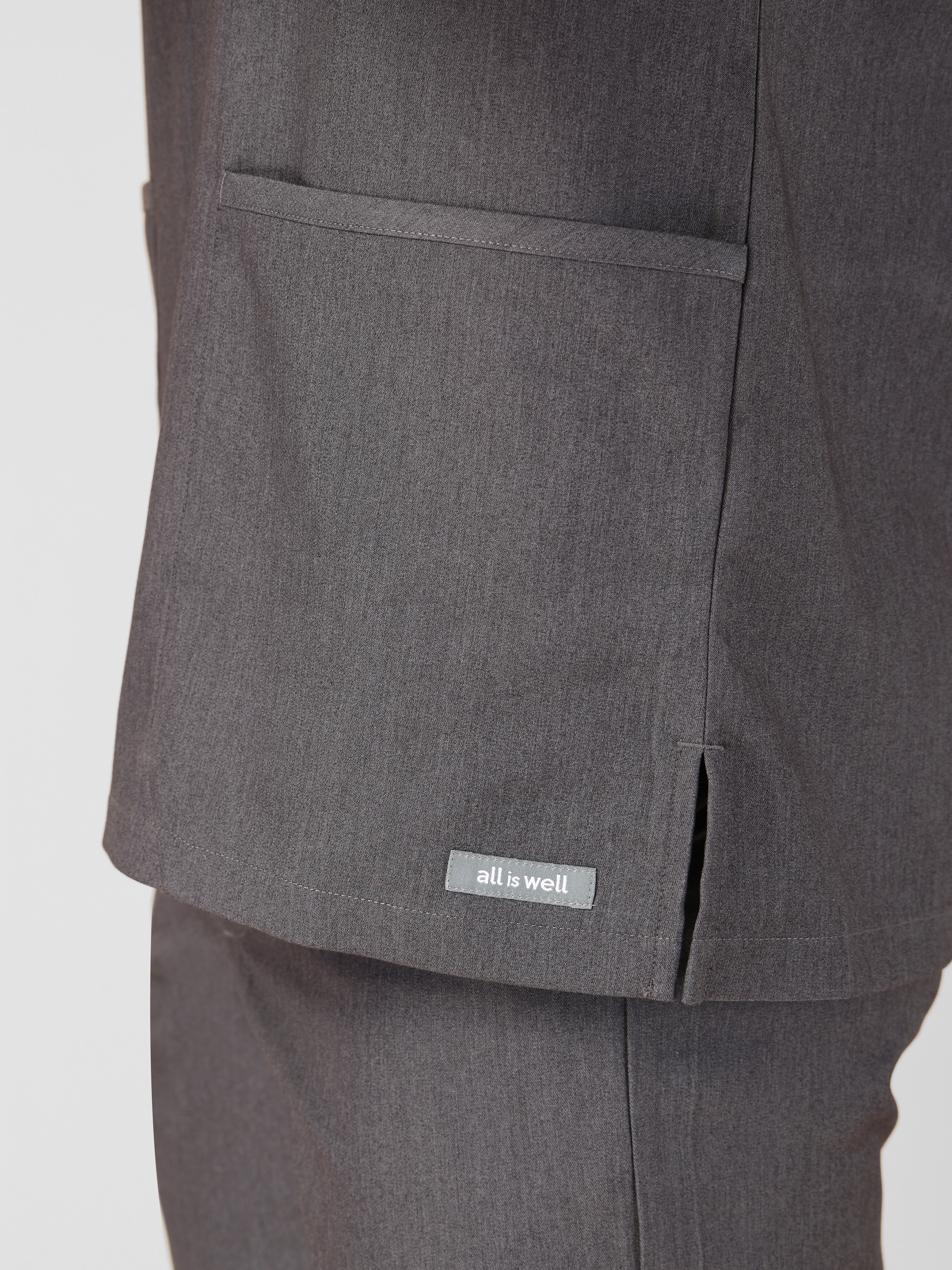 Men's V-Neck 4 Pocket Scrub Top w Utility Pocket