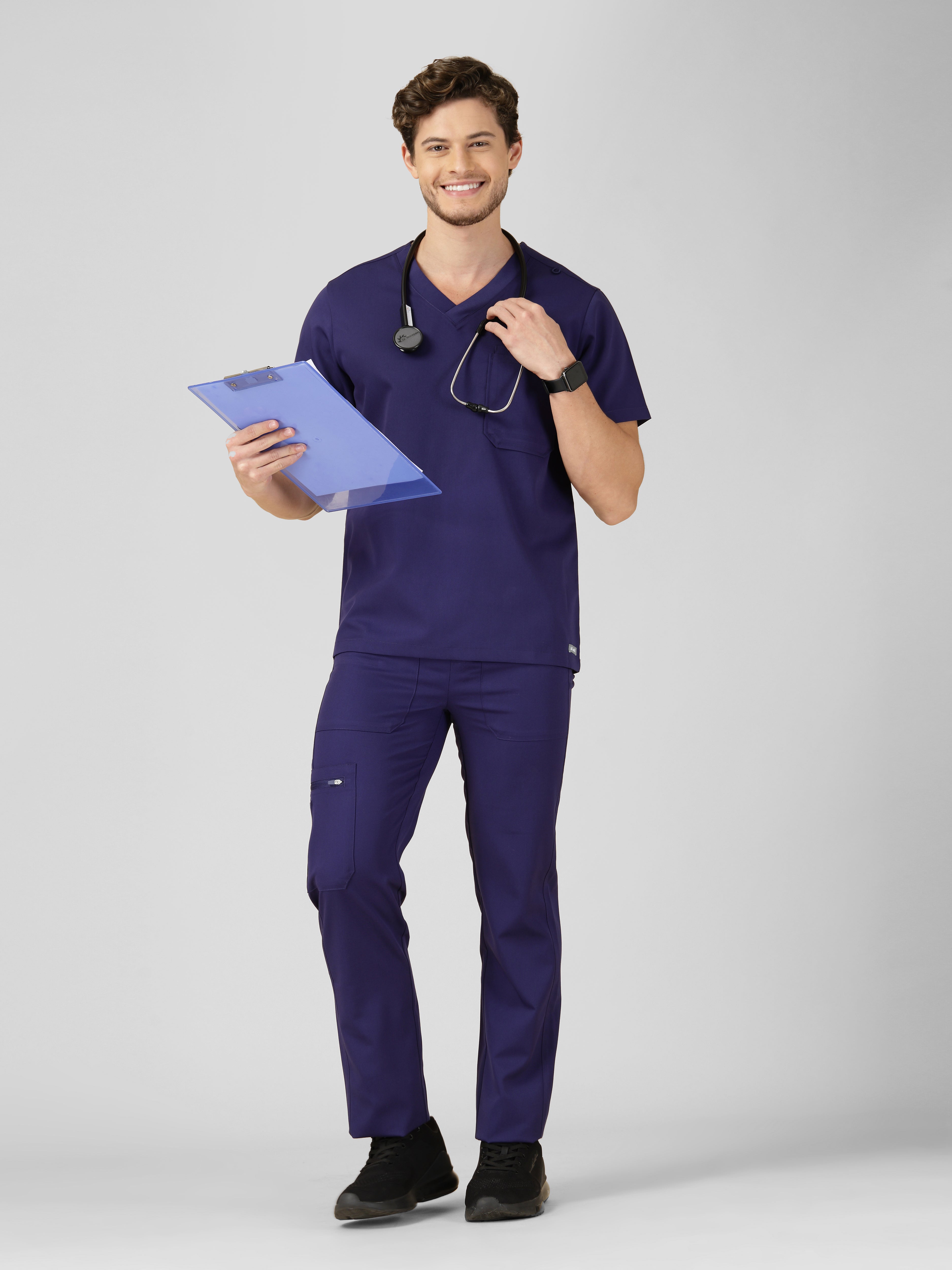Men's V-Neck 2 Pocket Scrub Top