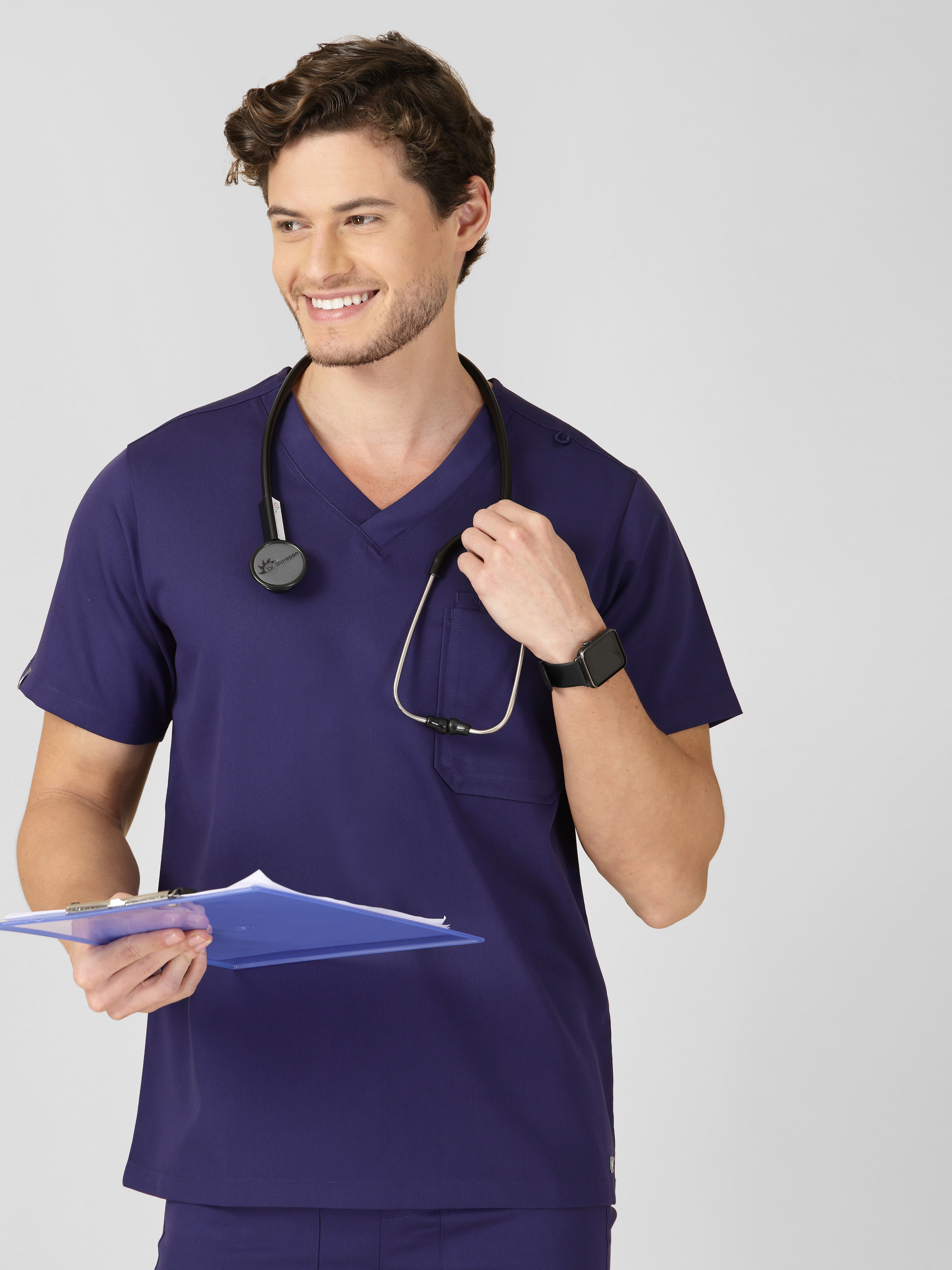 Men's V-Neck 2 Pocket Scrub Top