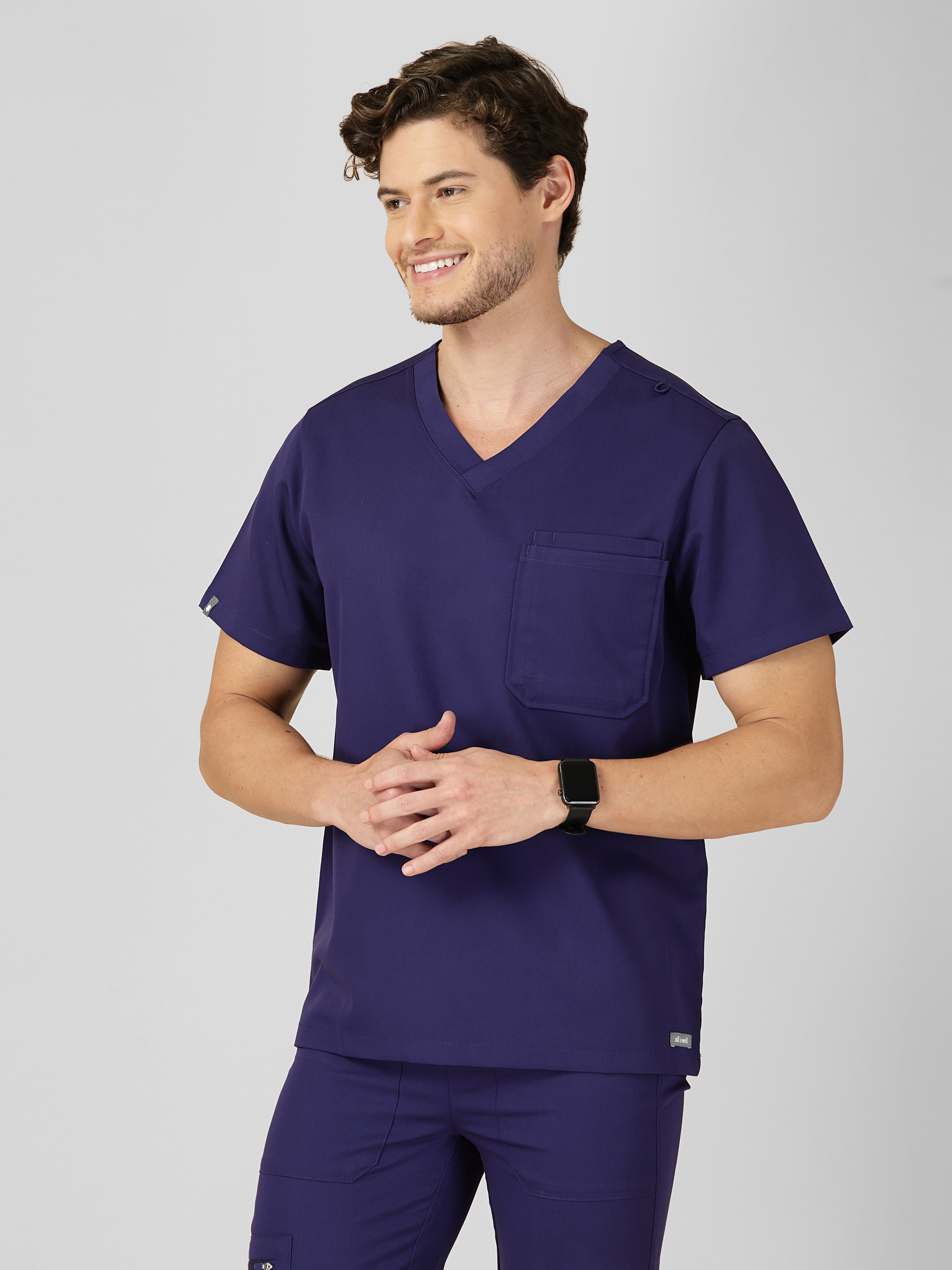Men's V-Neck 2 Pocket Scrub Top