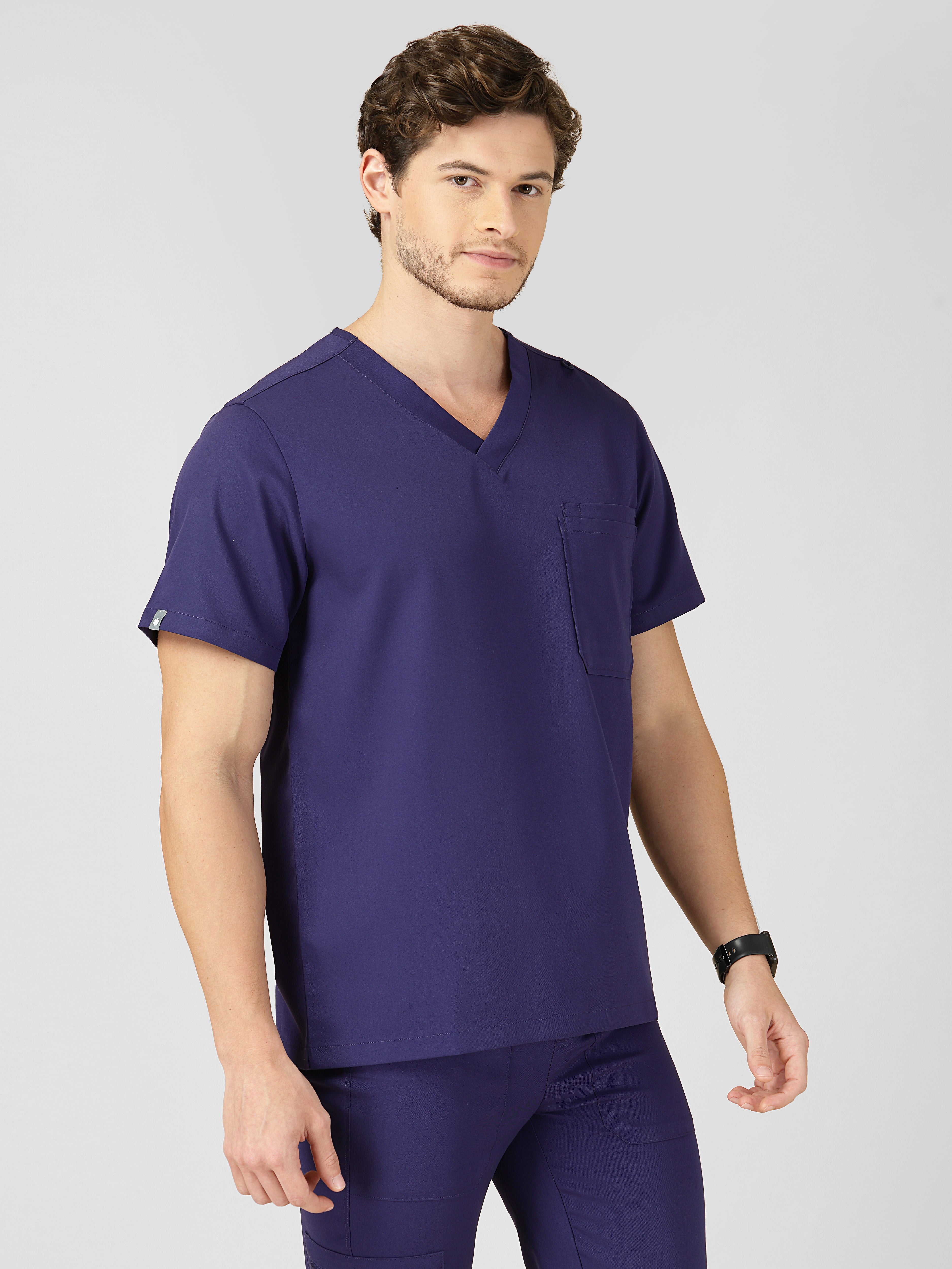 Men's V-Neck 2 Pocket Scrub Top