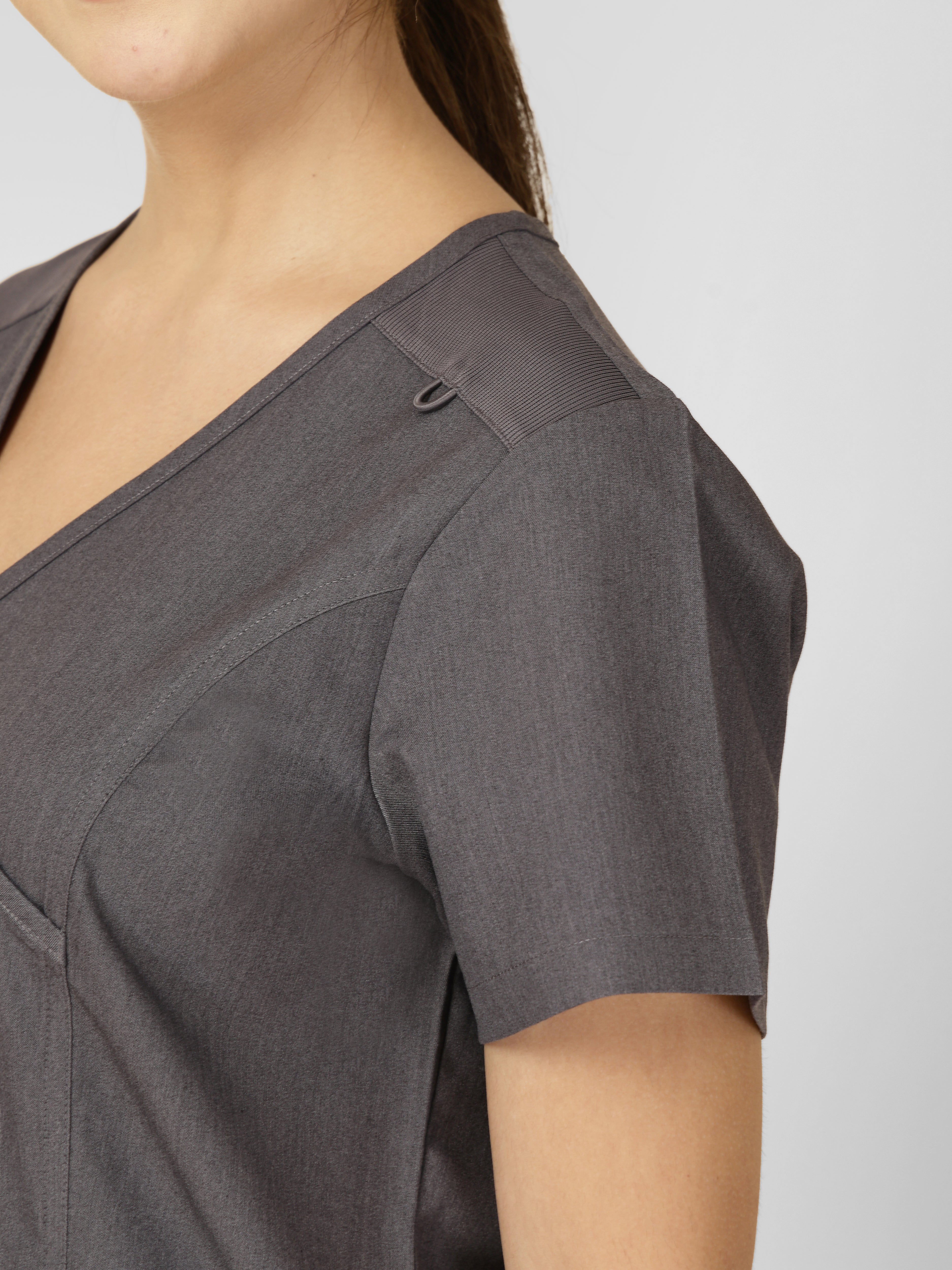 Women's V-Neck Short Sleeve Princess Seams Scrub Top