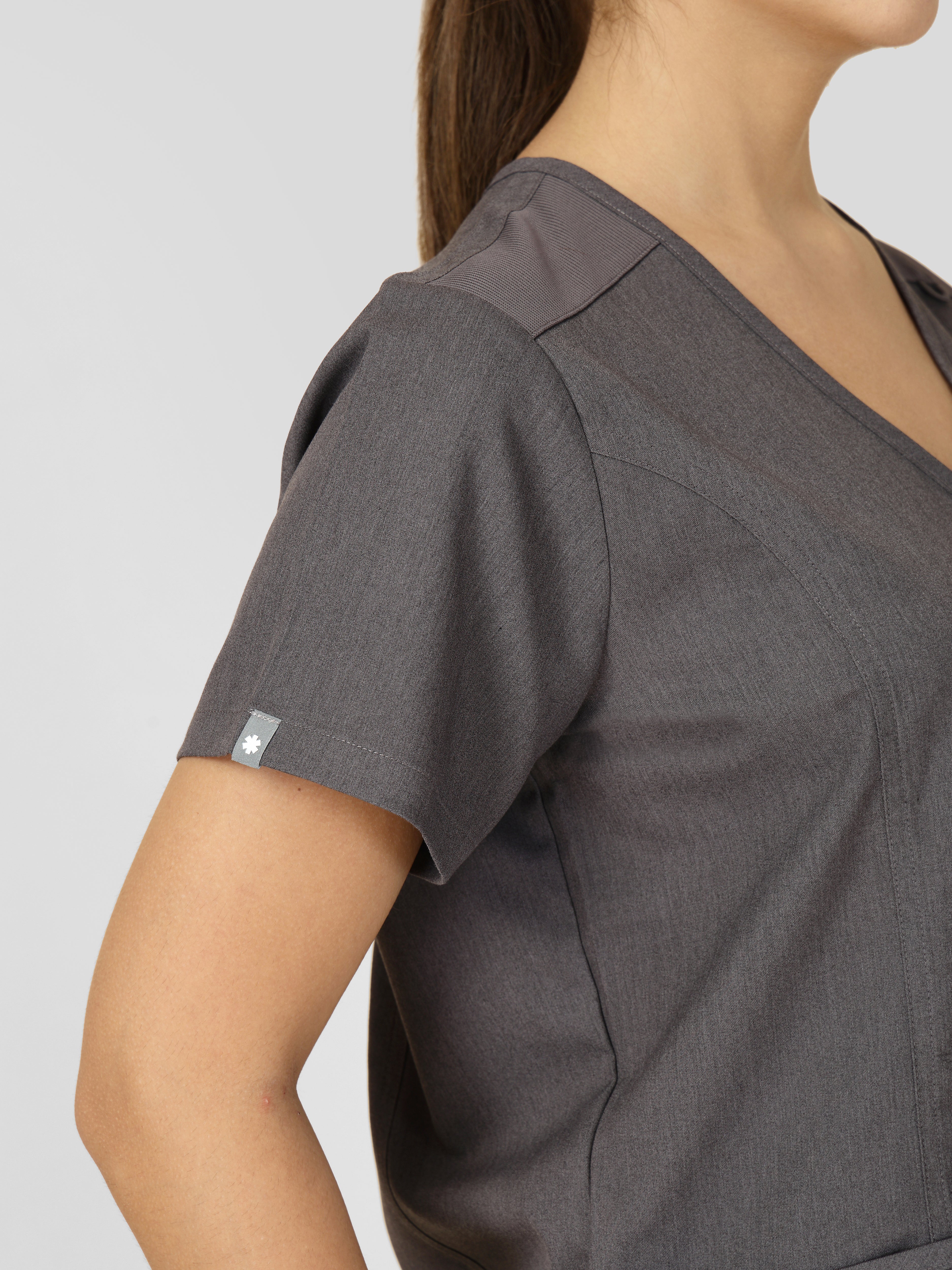 Women's V-Neck Short Sleeve Princess Seams Scrub Top