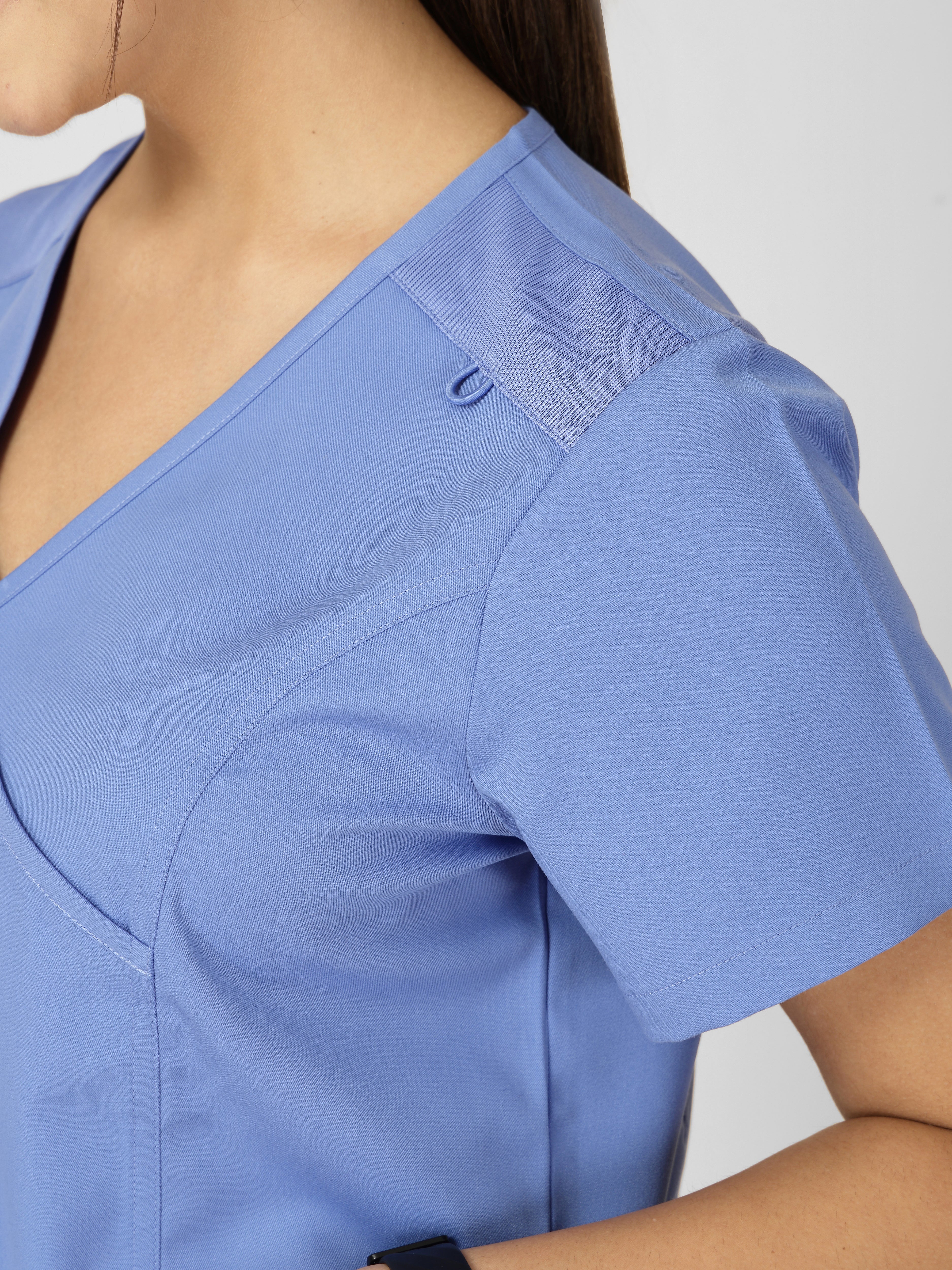 Women's V-Neck Short Sleeve Princess Seams Scrub Top