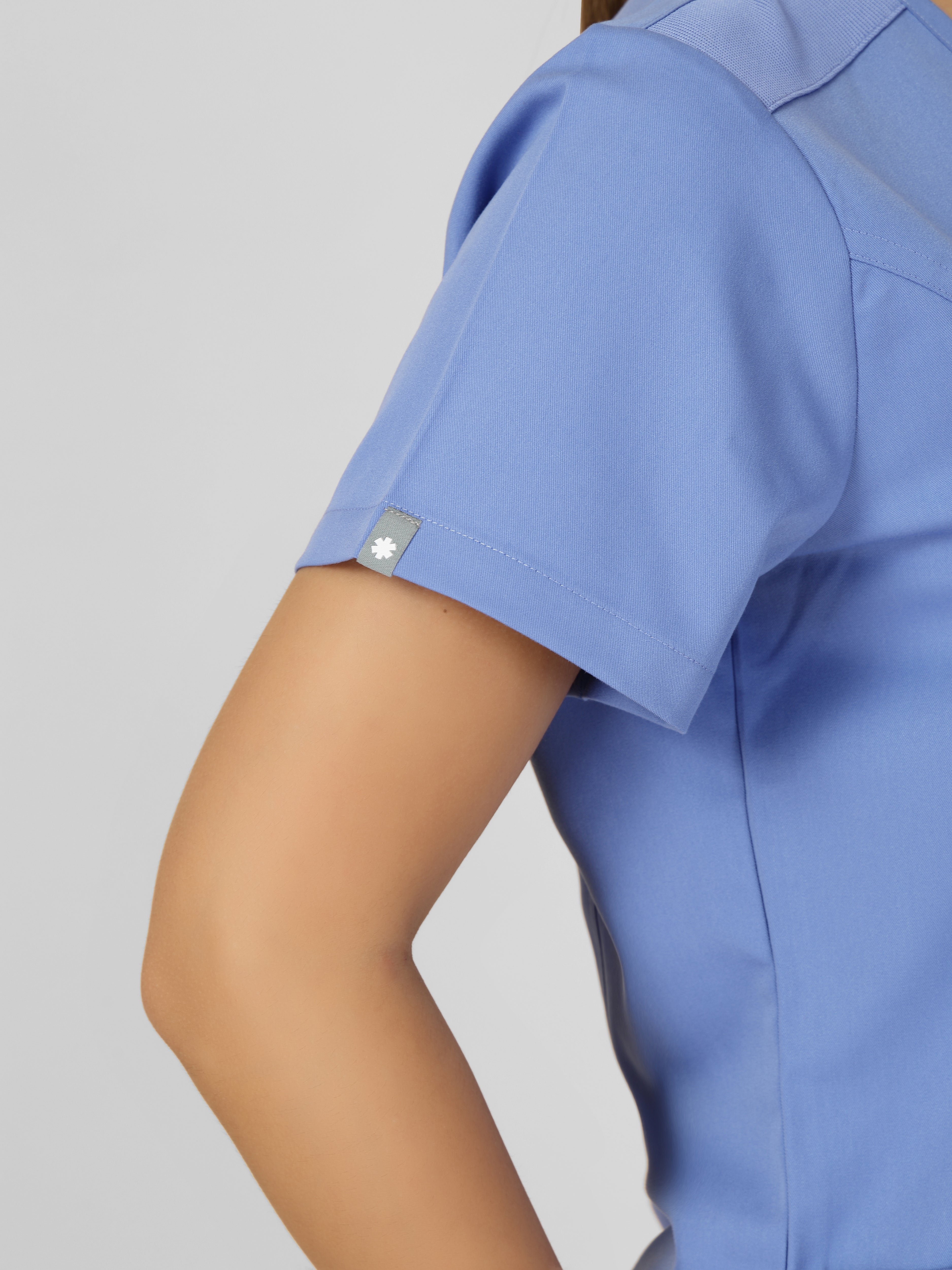 Women's V-Neck Short Sleeve Princess Seams Scrub Top