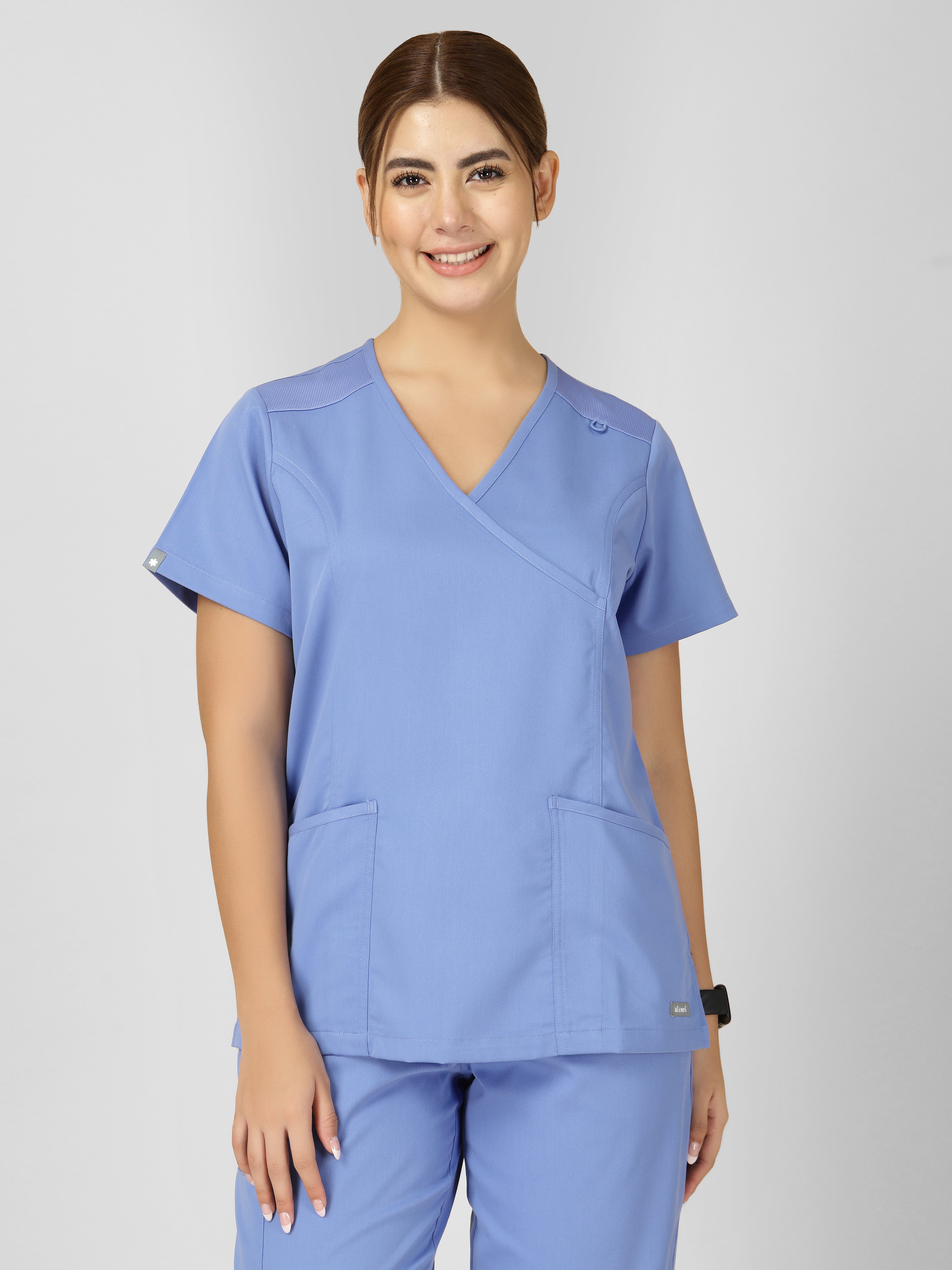 Women's V-Neck Short Sleeve Princess Seams Scrub Top