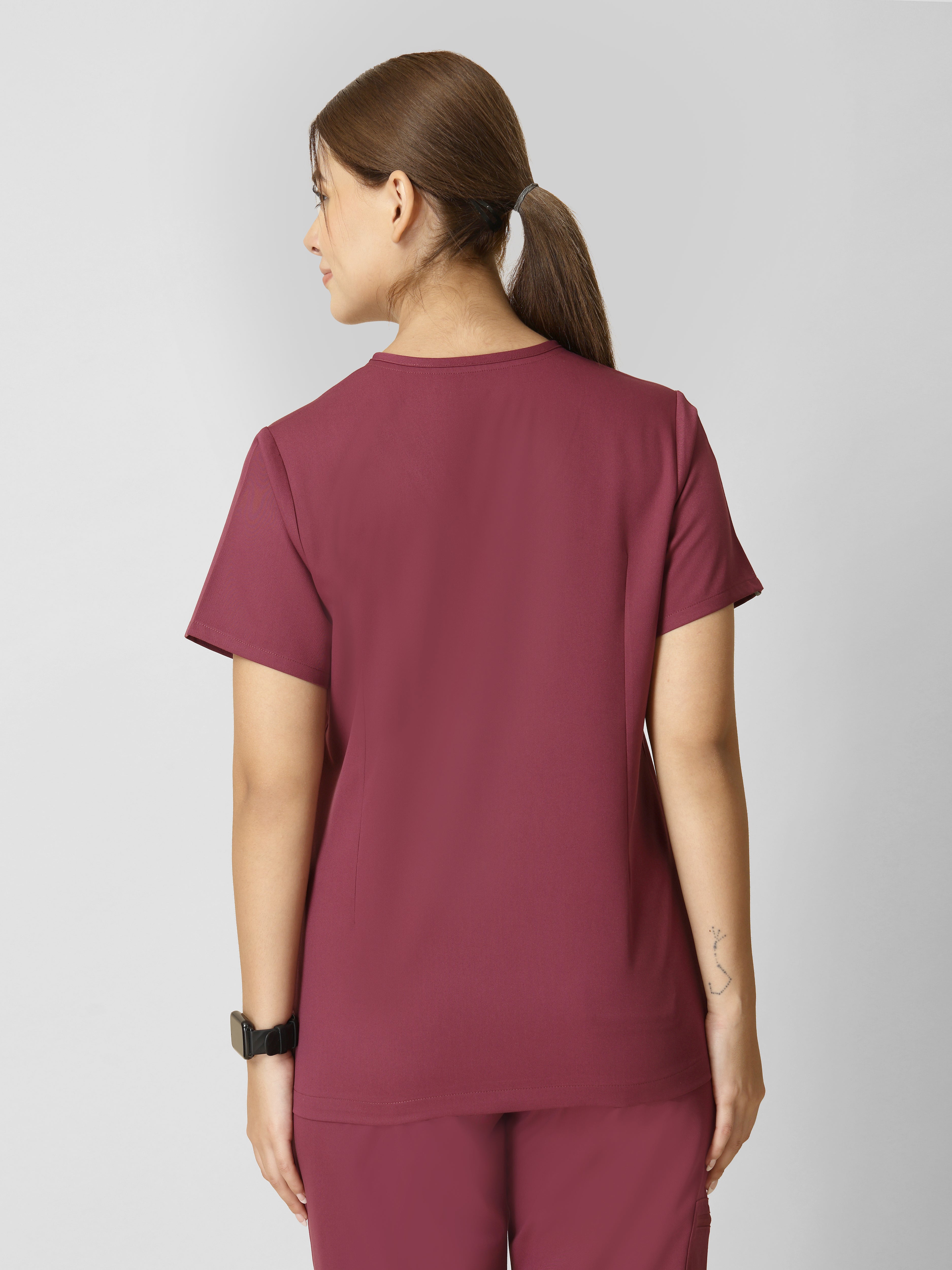 Women's V-Neck Short Sleeve CF Pocket Scrub Top