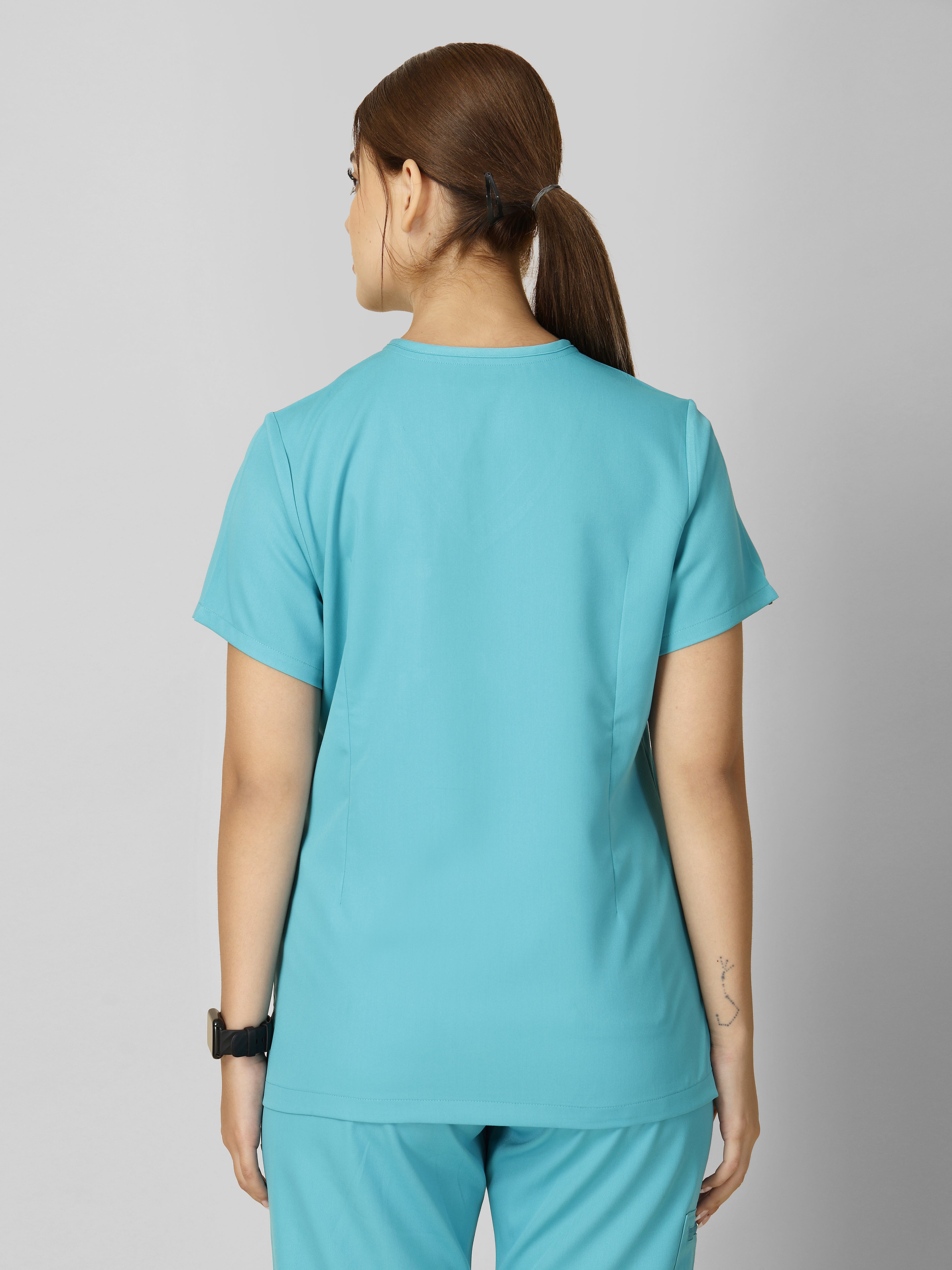 Women's V-Neck Short Sleeve CF Pocket Scrub Top