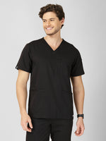 Men's V-Neck 4 Pocket Scrub Top w Utility Pocket