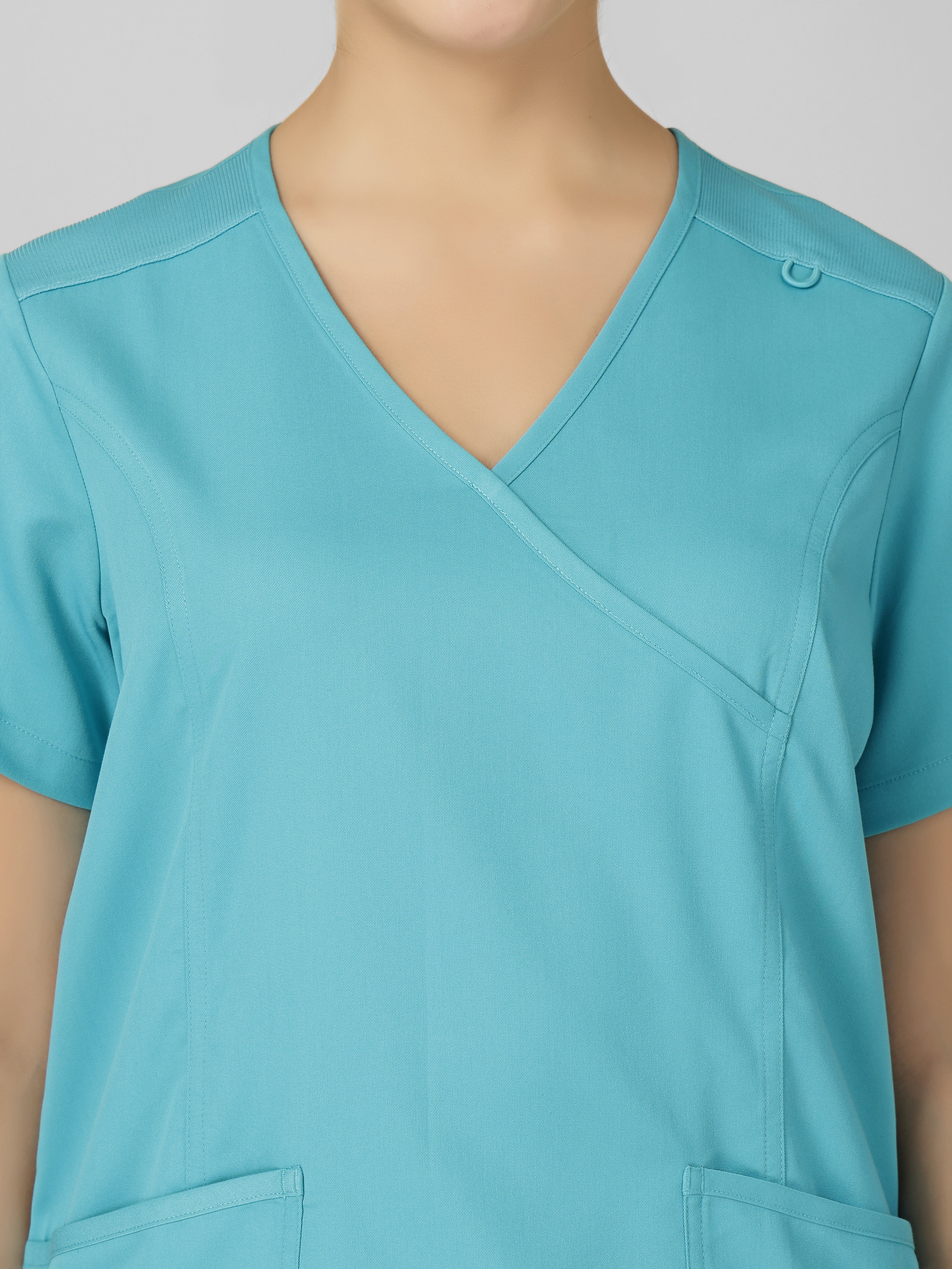 Women's V-Neck Short Sleeve Princess Seams Scrub Top