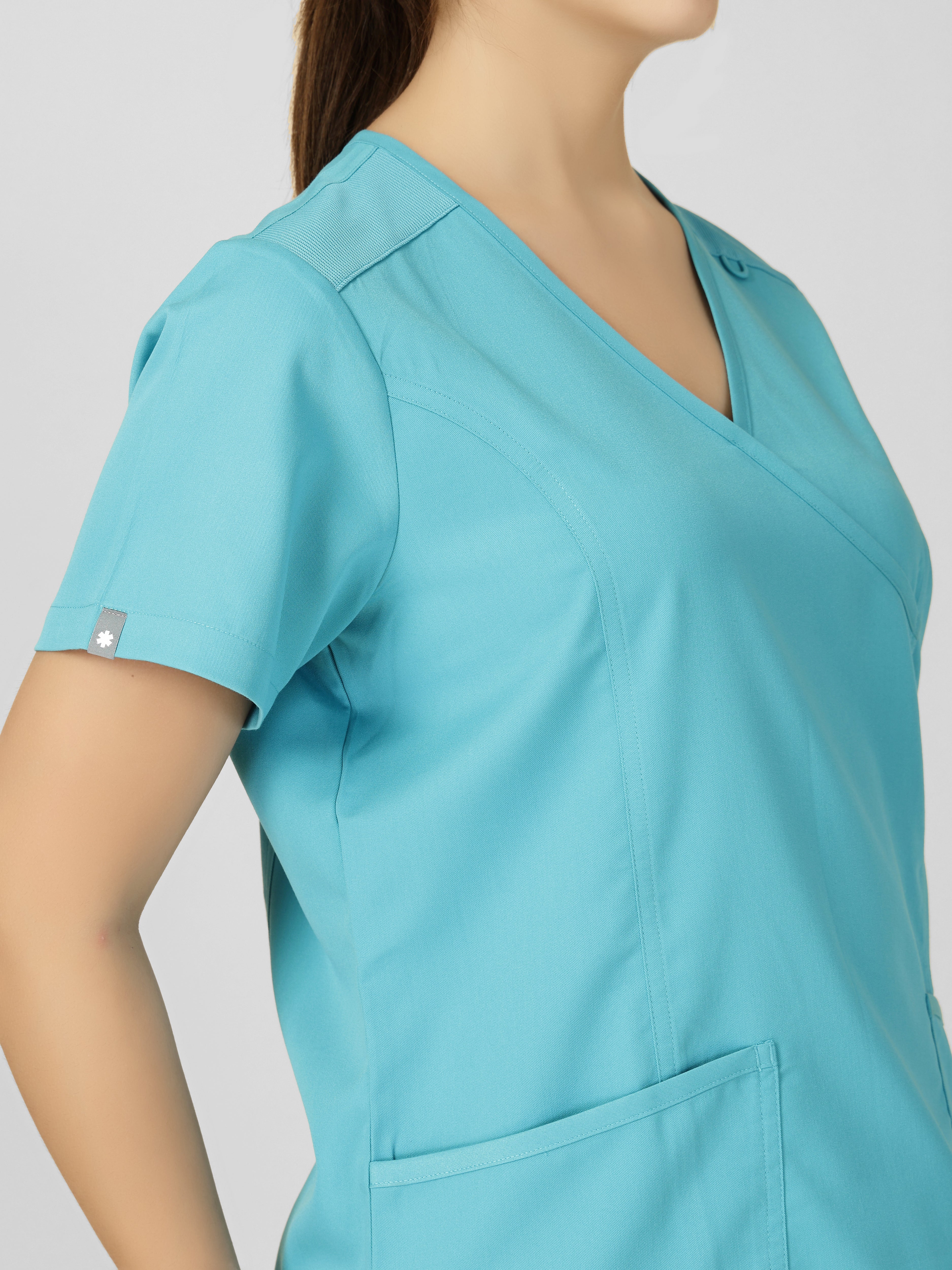 Women's V-Neck Short Sleeve Princess Seams Scrub Top