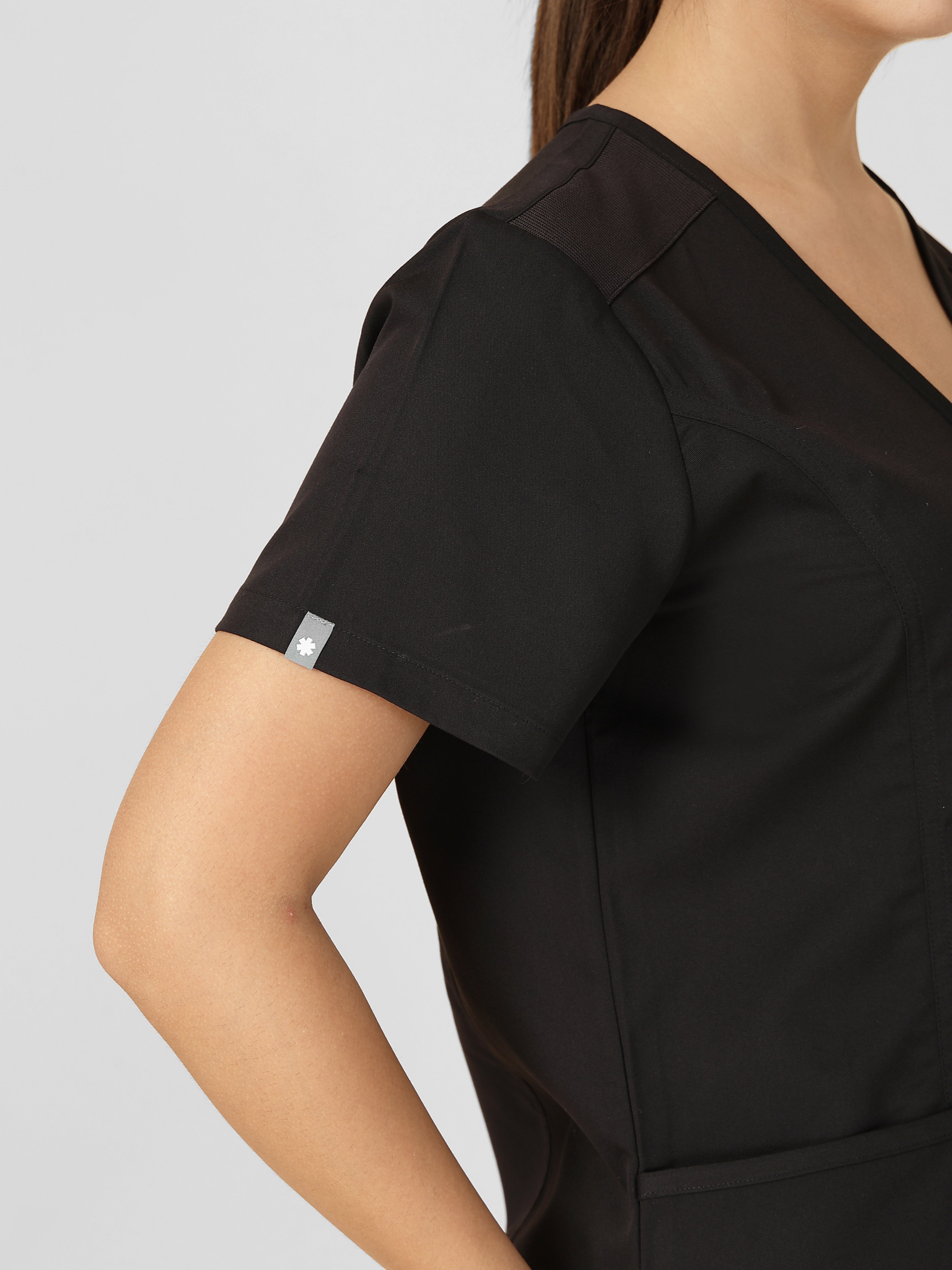 Women's V-Neck Short Sleeve Princess Seams Scrub Top