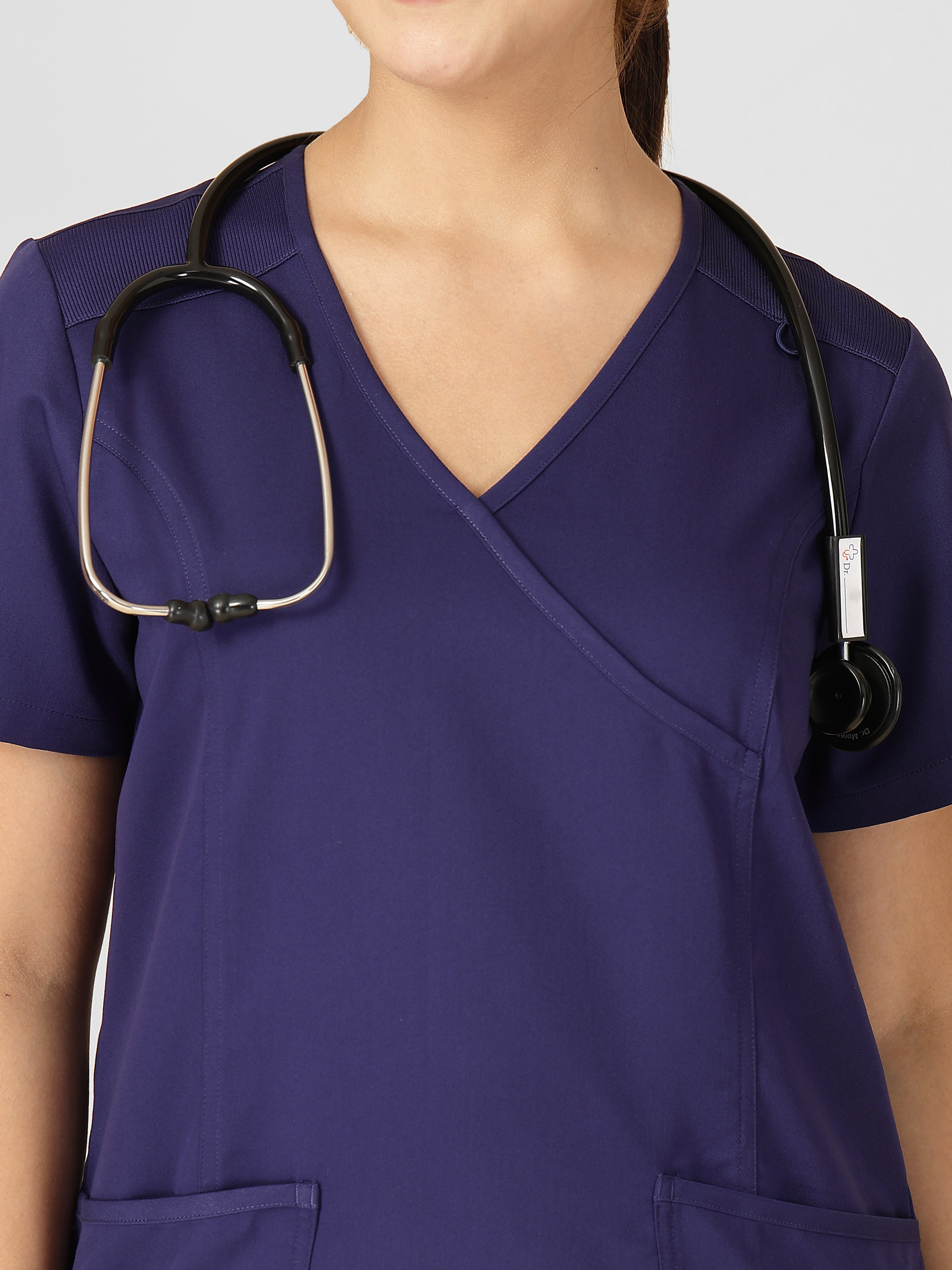 Women's V-Neck Short Sleeve Princess Seams Scrub Top